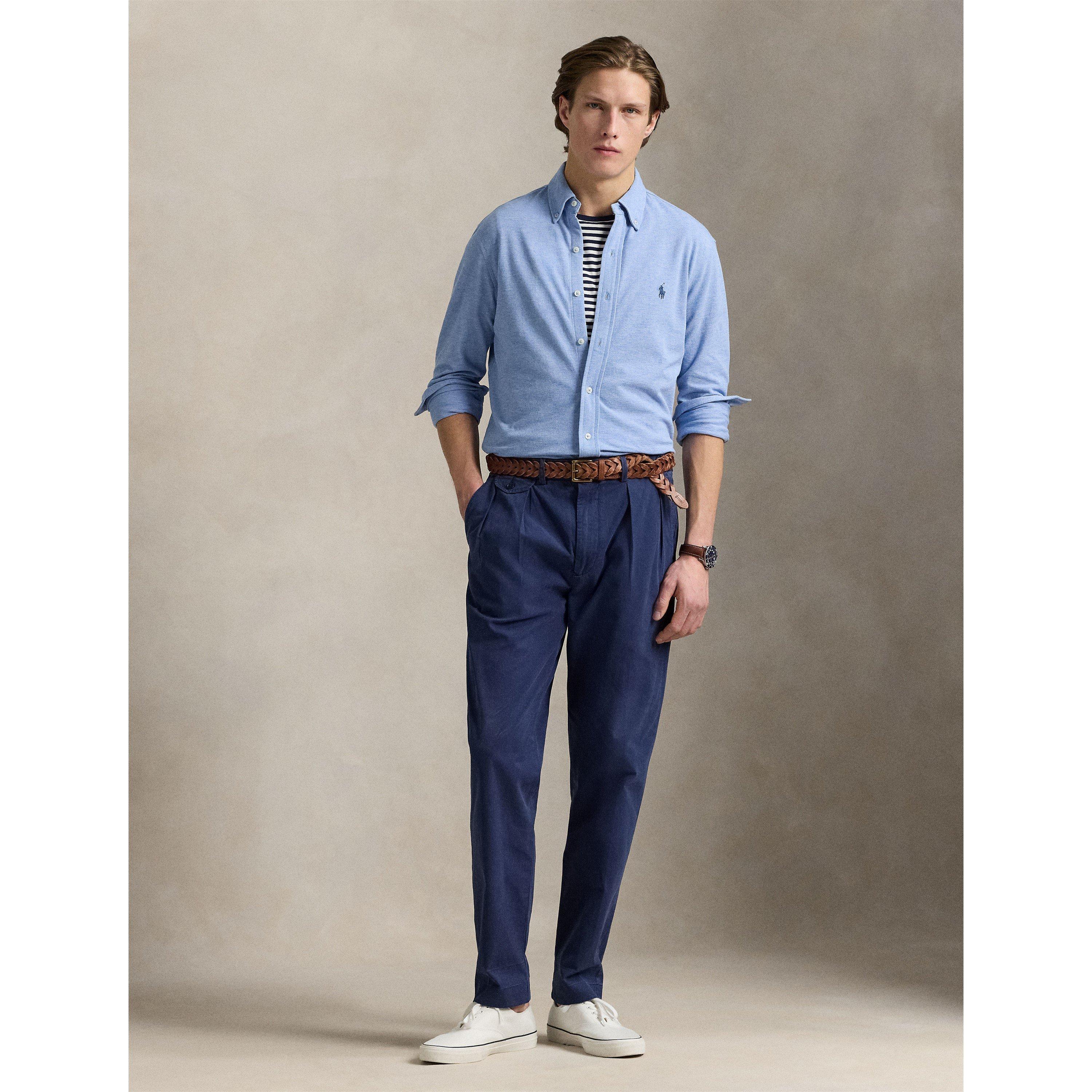 Slim Fit Button-Down Plain Shirt