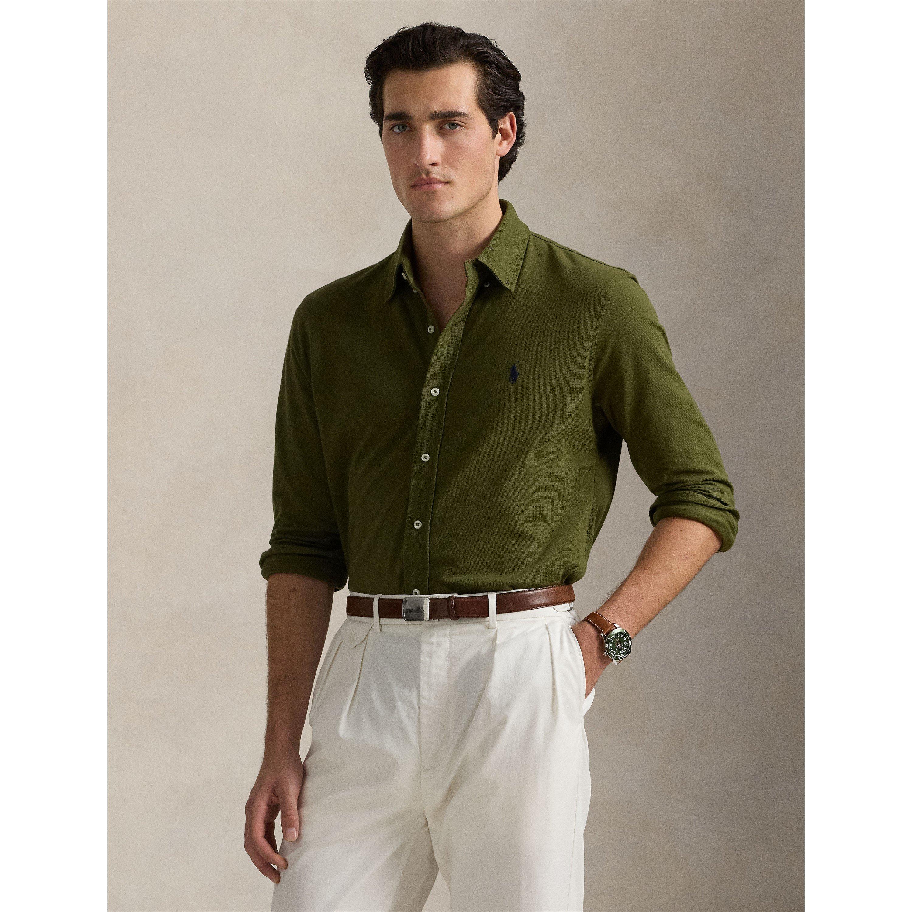 Slim Fit Button-Down Plain Shirt