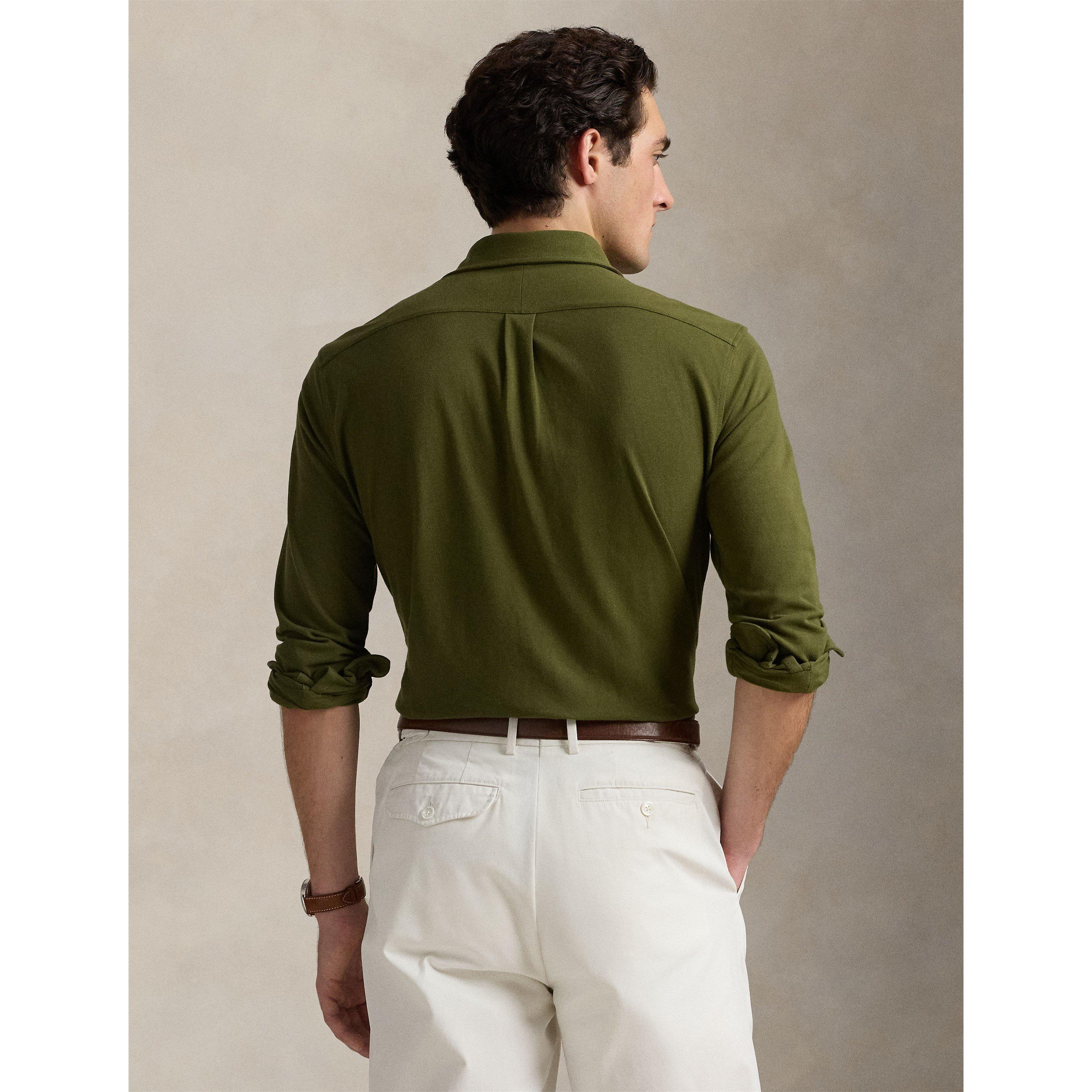 Slim Fit Button-Down Plain Shirt