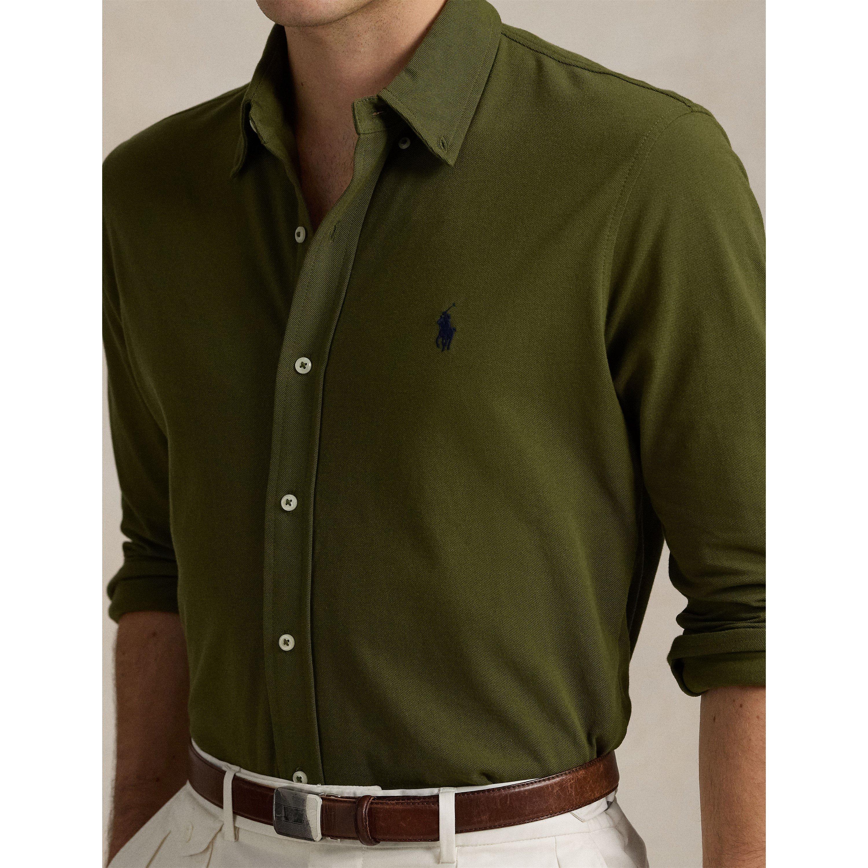 Slim Fit Button-Down Plain Shirt