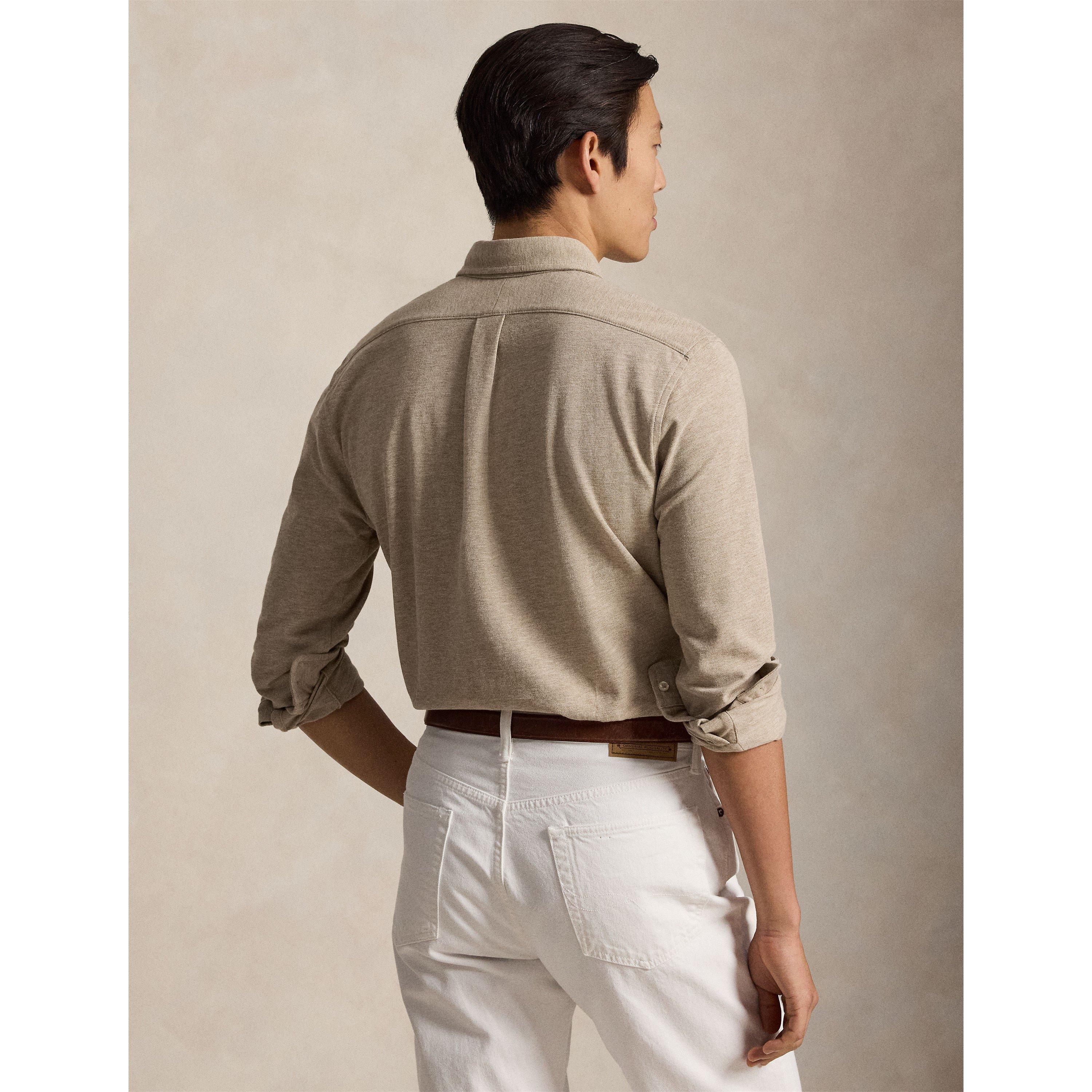 Slim Fit Button-Down Plain Shirt