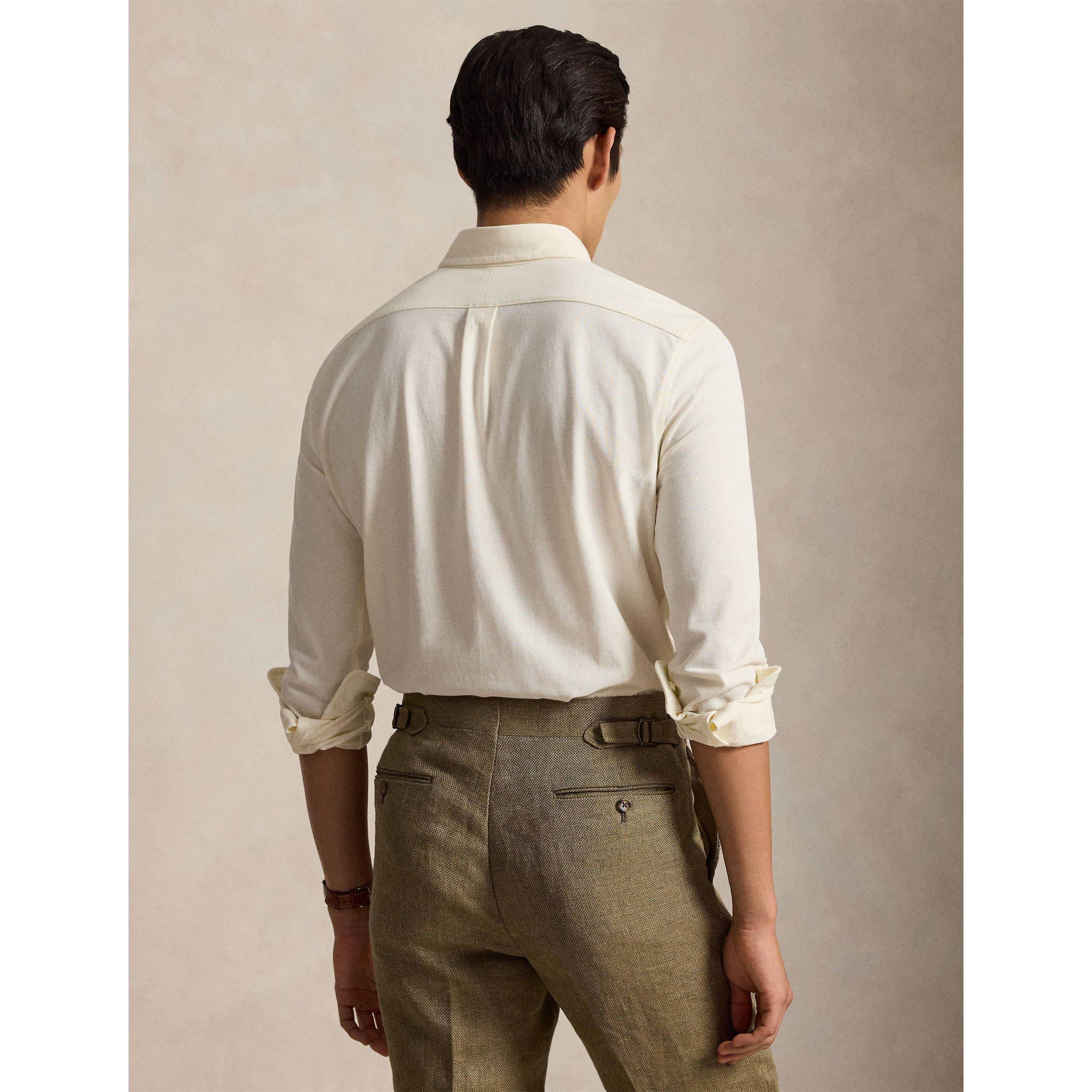 Slim Fit Button-Down Plain Shirt