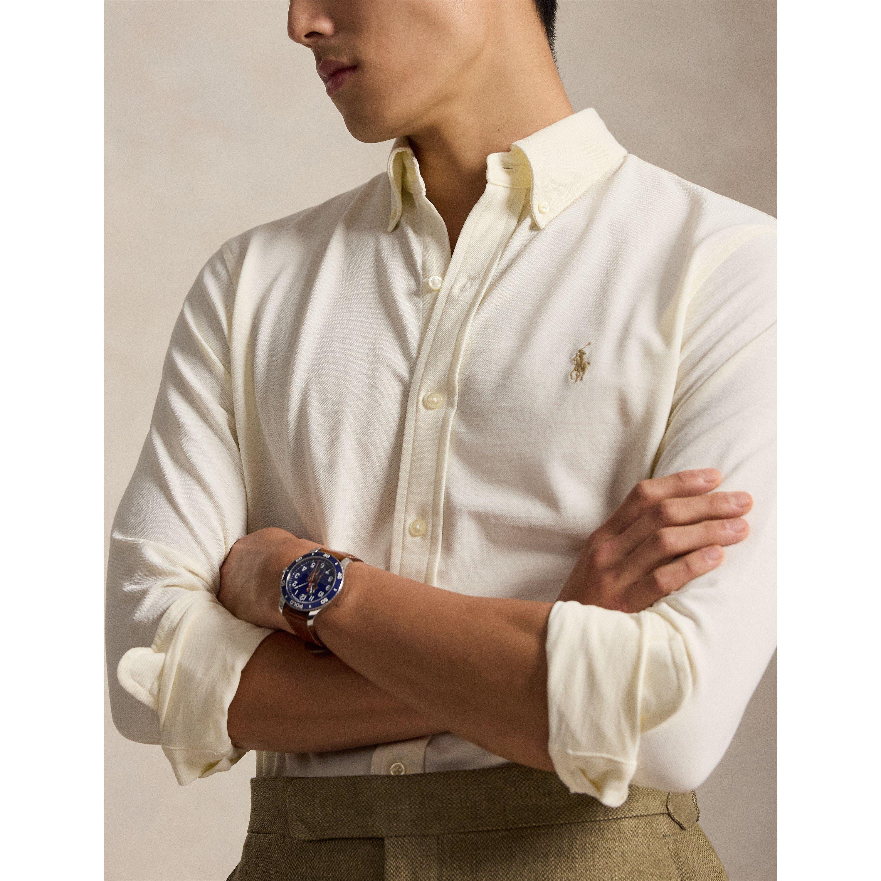Slim Fit Button-Down Plain Shirt