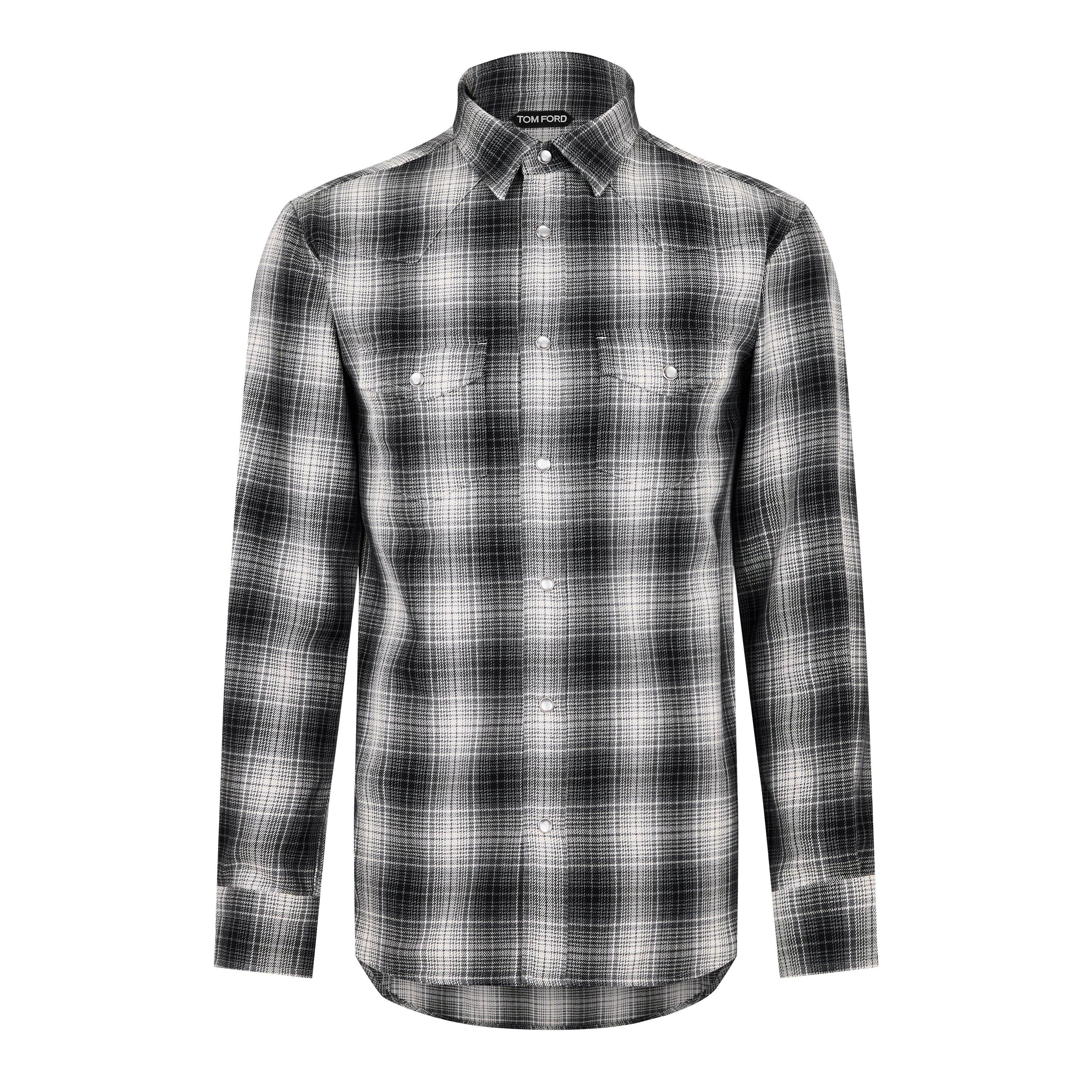 Checked Western Long-Sleeve Patterned Shirt