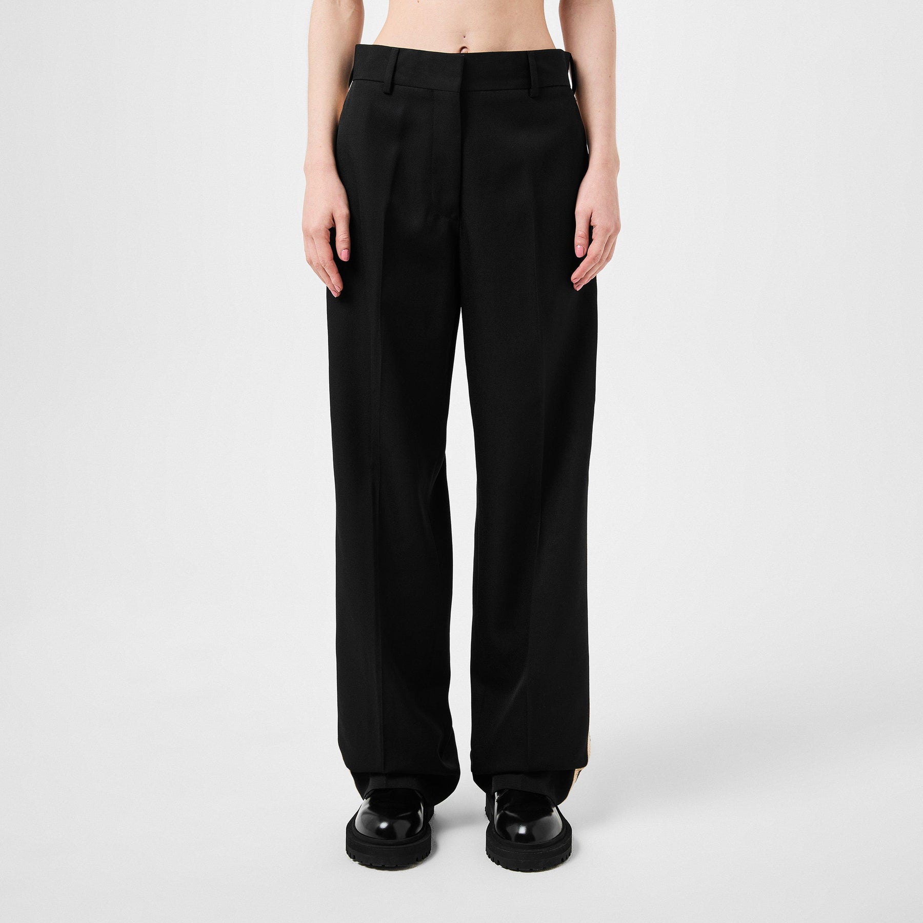 Knit-Tape Straight Trousers