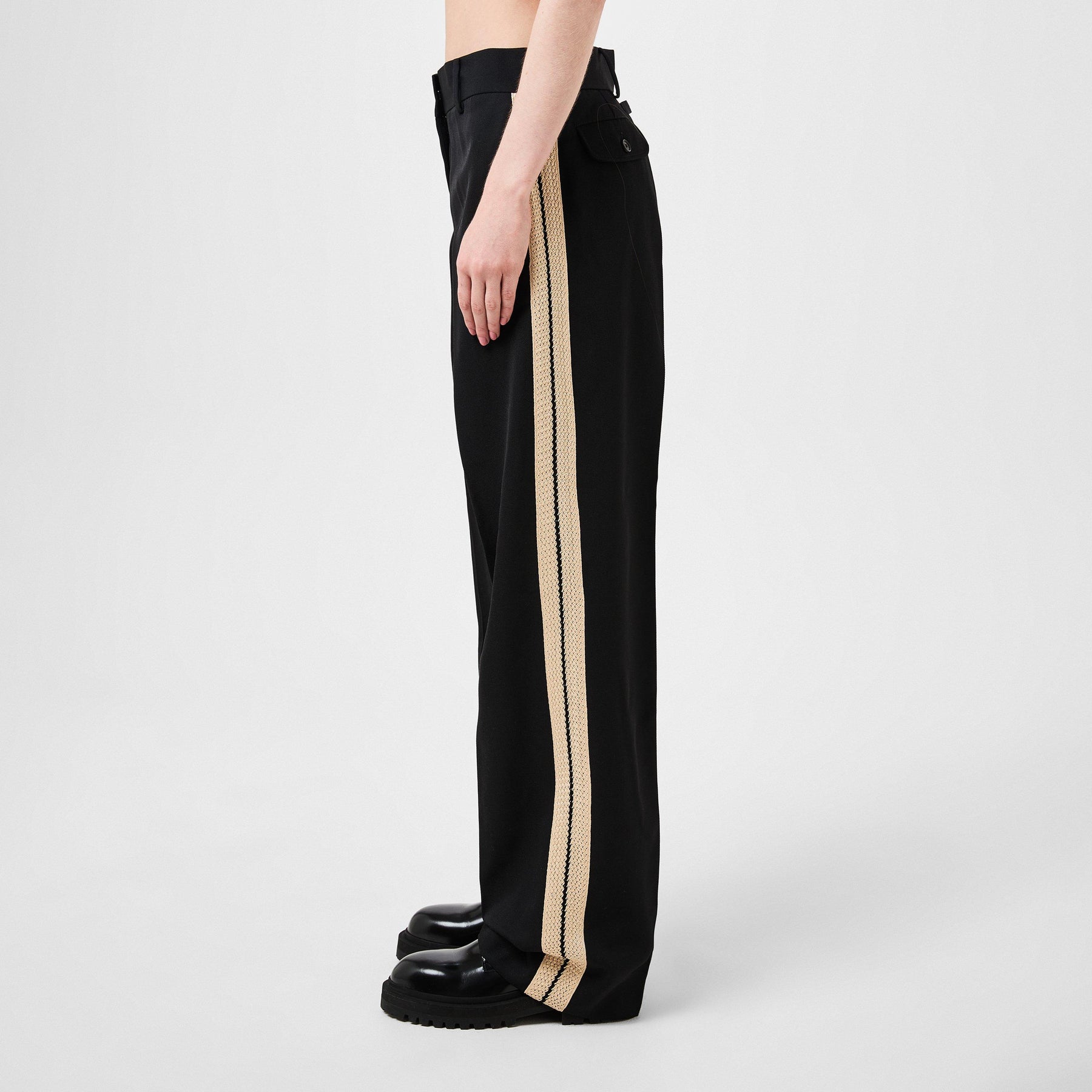 Knit-Tape Straight Trousers