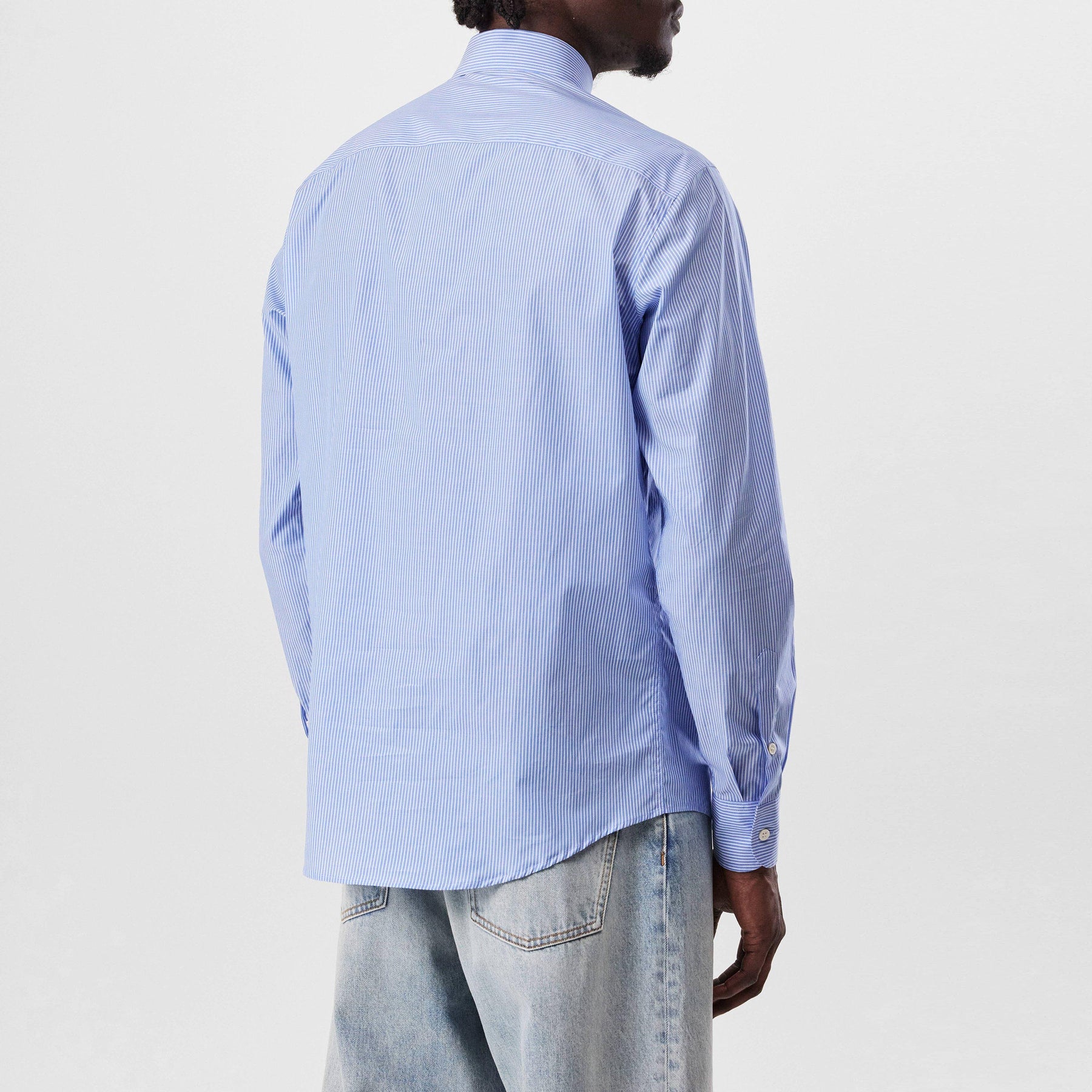 Embroidered V-Logo Signature Striped Shirt