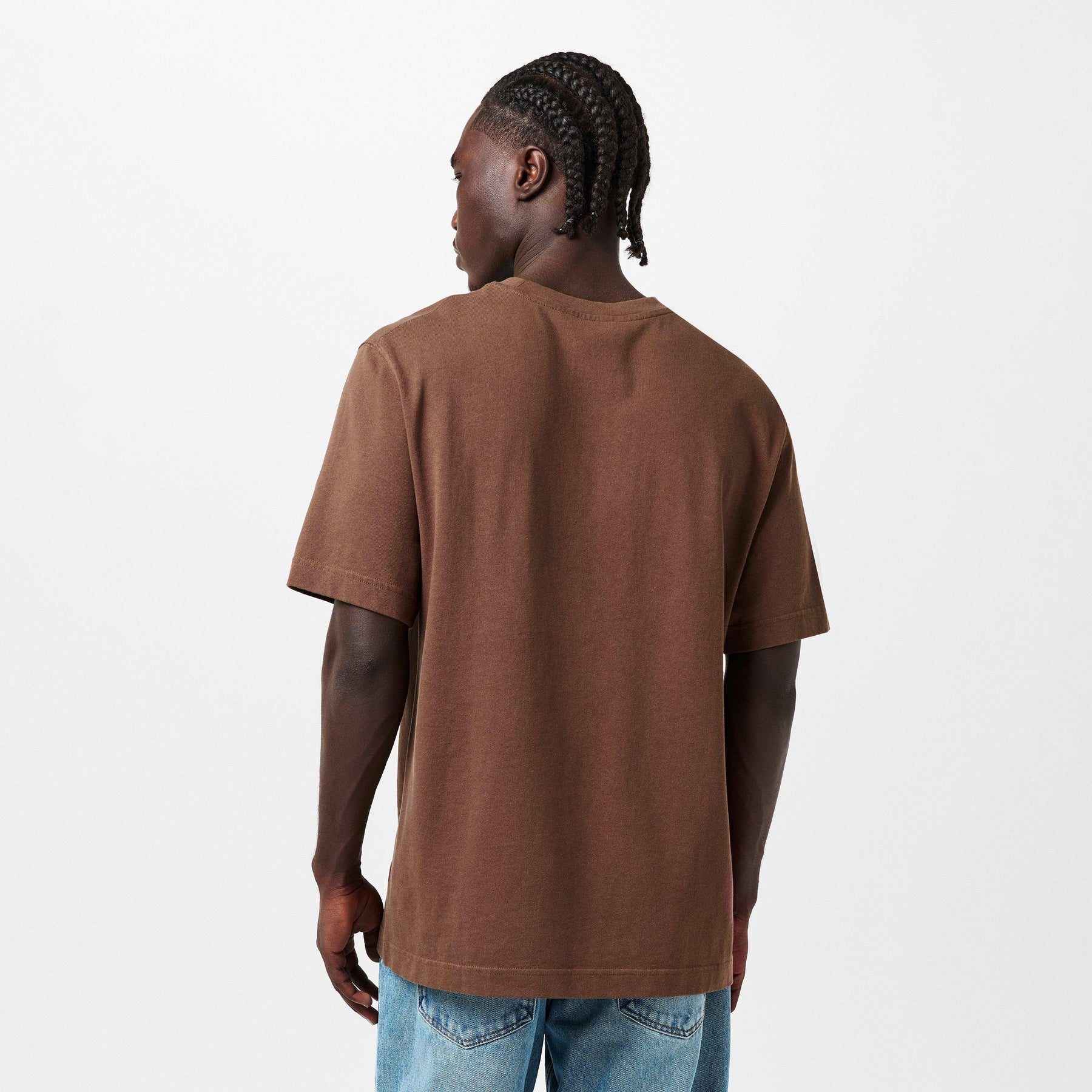 Men's Plain Cotton Grosgrain Tab T-Shirt