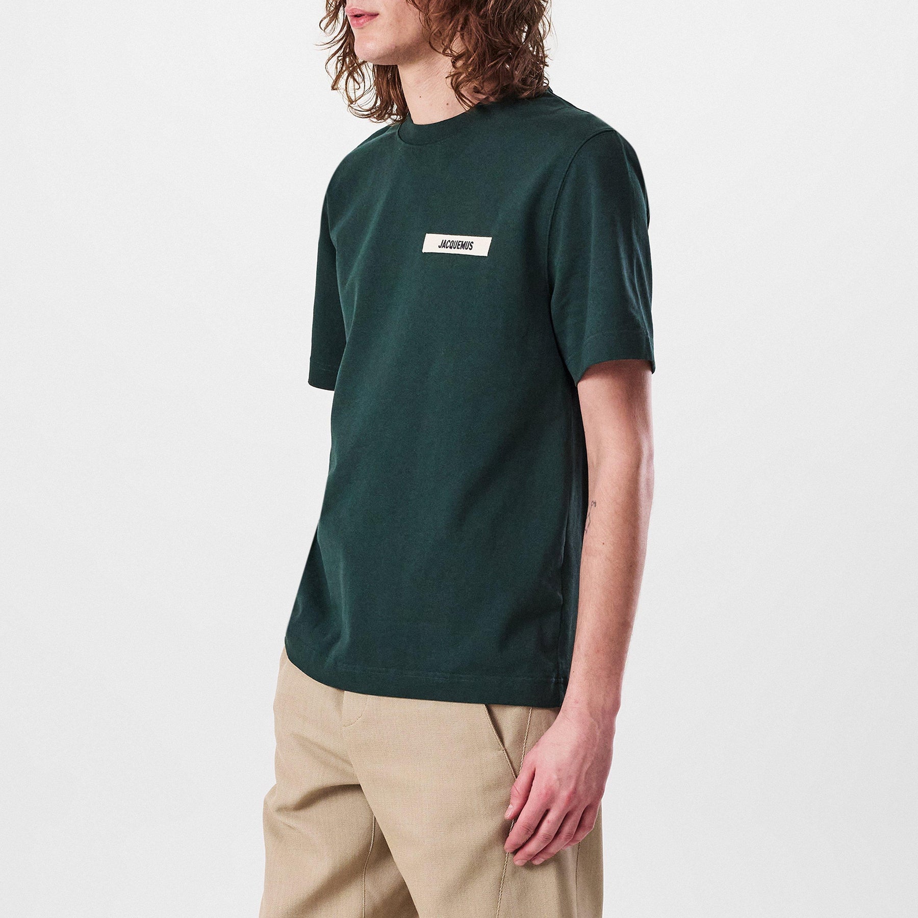 Men's Plain Cotton Grosgrain Tab T-Shirt
