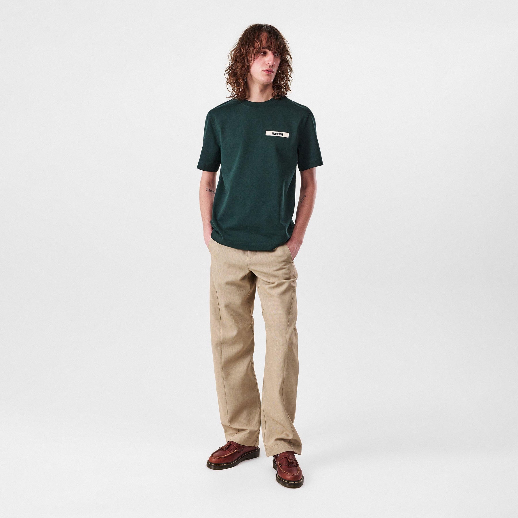 Men's Plain Cotton Grosgrain Tab T-Shirt
