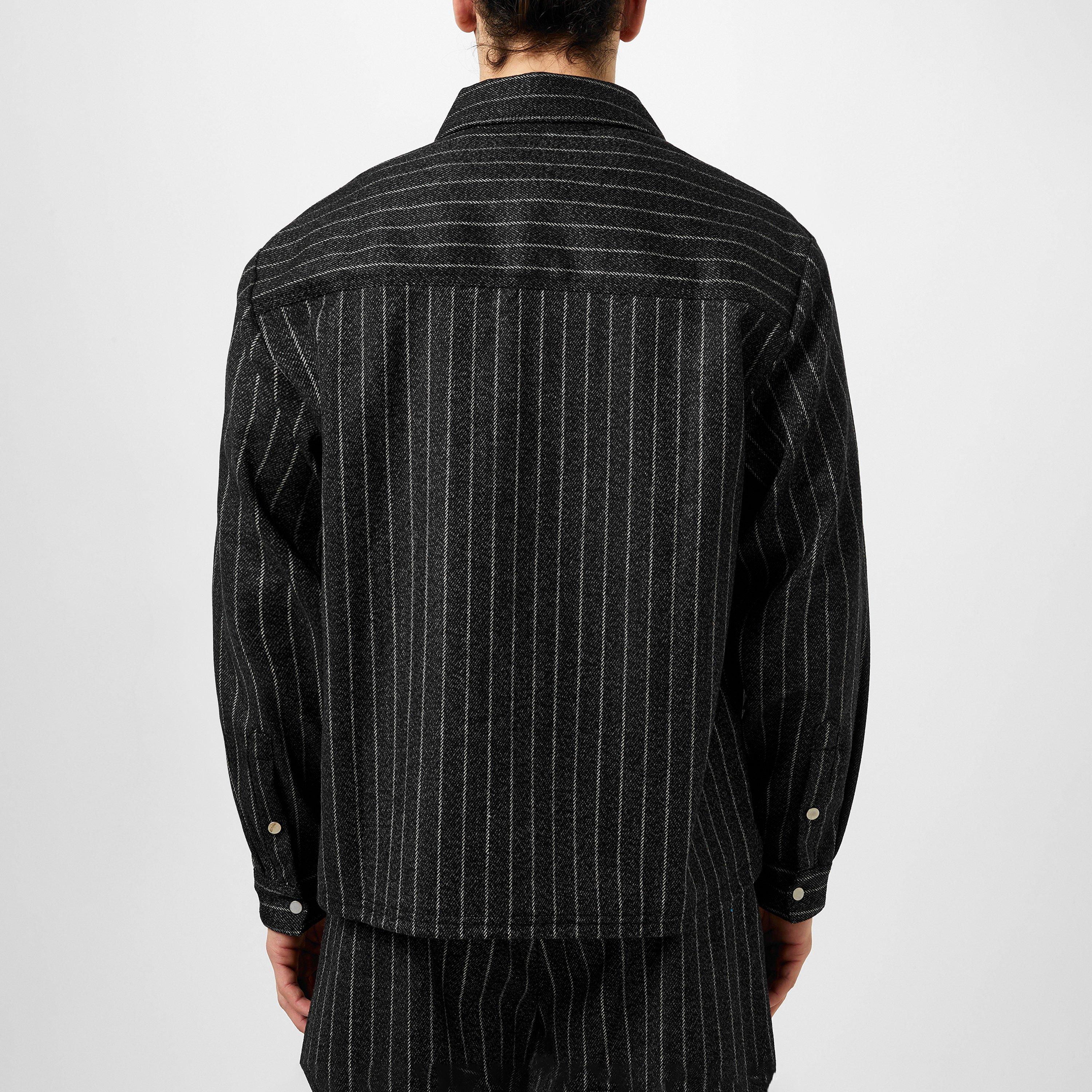 Cropped Wool Long Sleeve Oversized Fit Overshirt