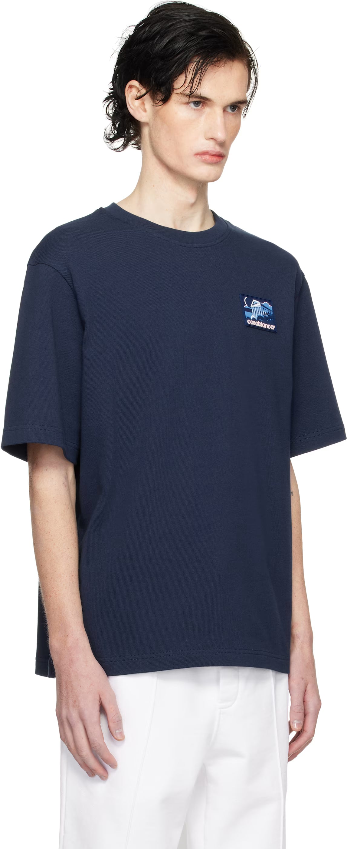 Navy Greek Temple Patch T-shirt