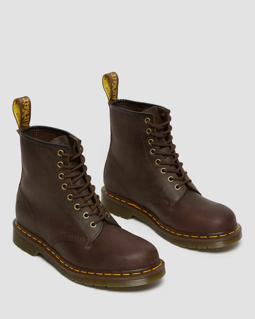 1460 Crazy Horse Leather Lace Up Boots in Brown