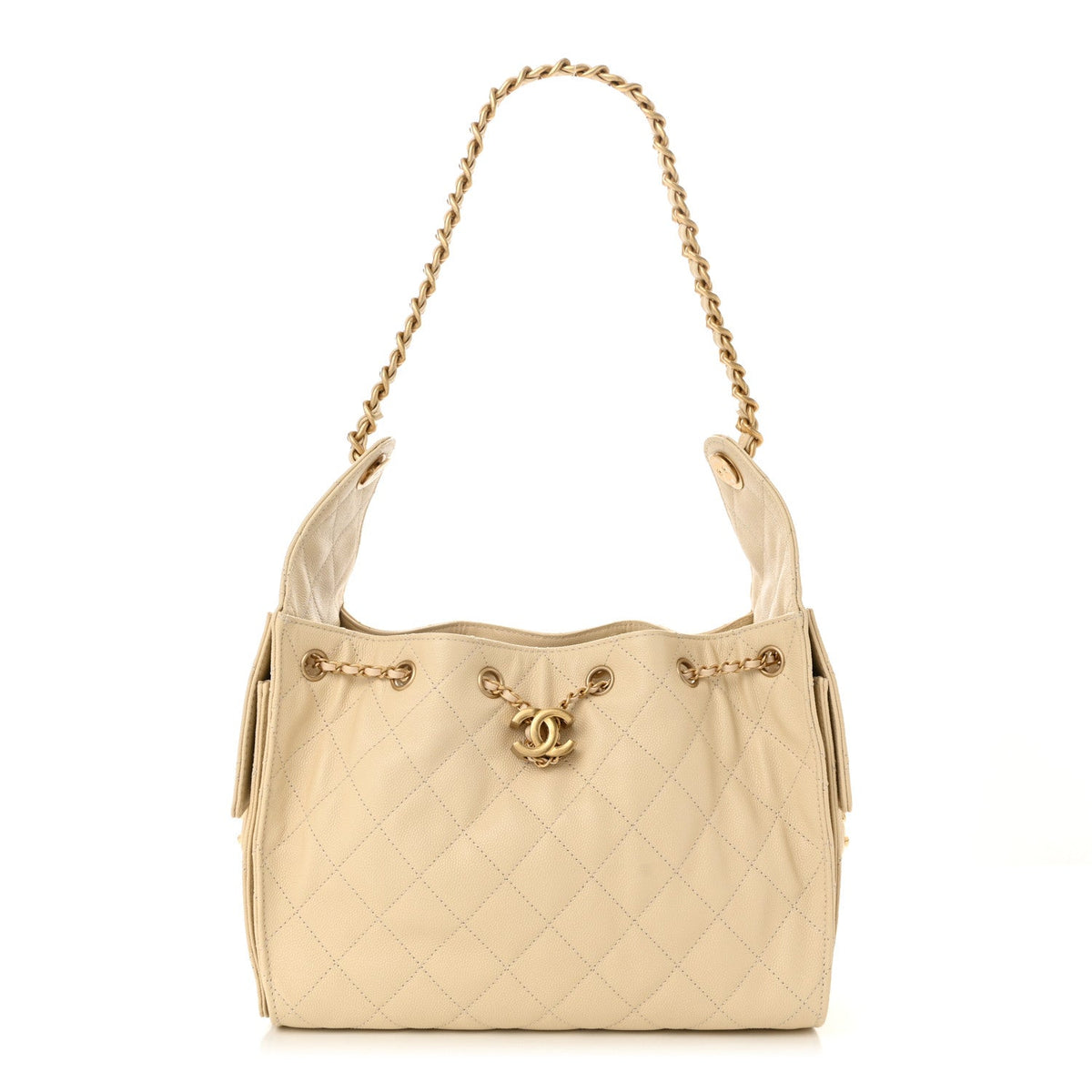 Chanel Caviar Quilted Small Chanel 25 Handbag Light Beige