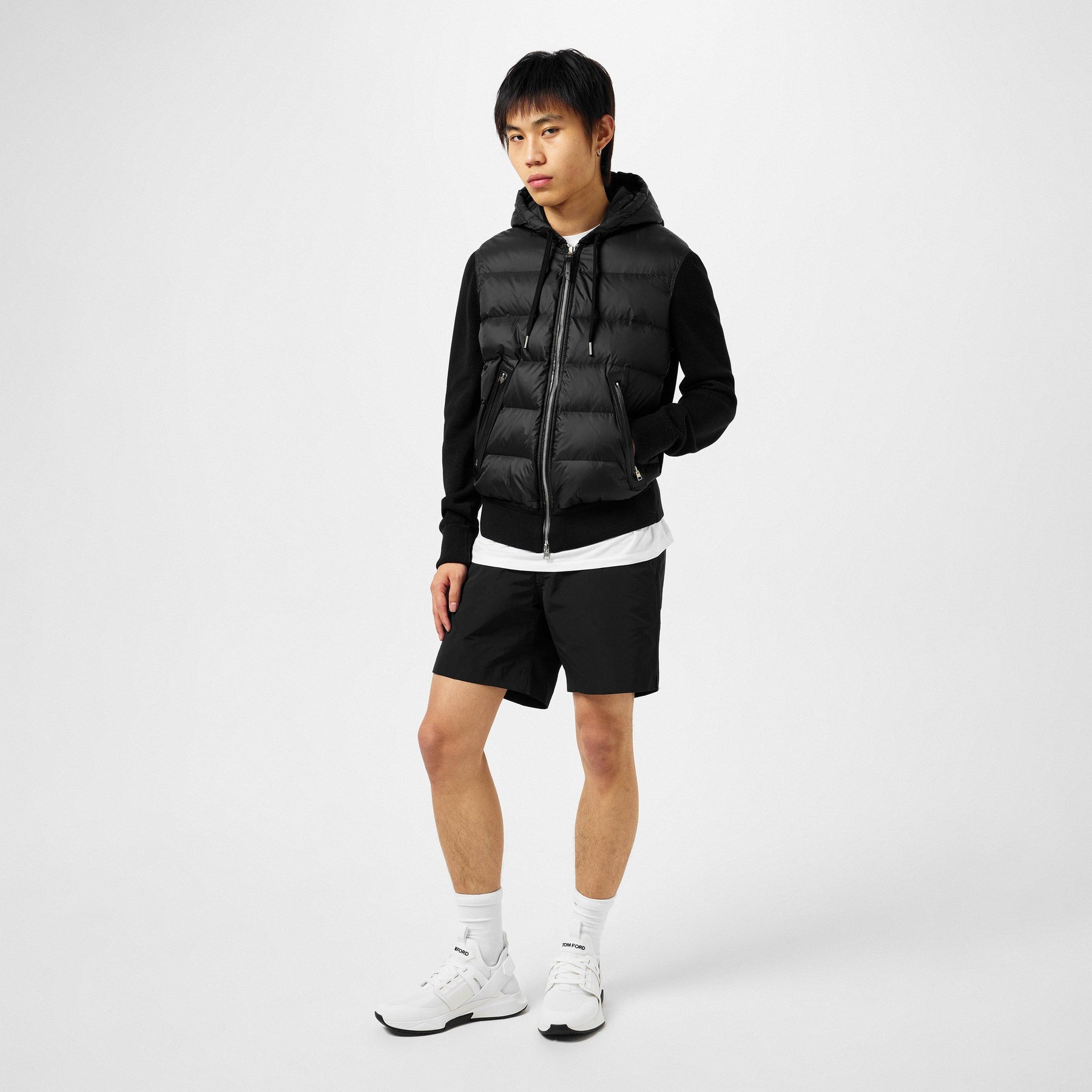 Knit Panelled Puffer Jacket