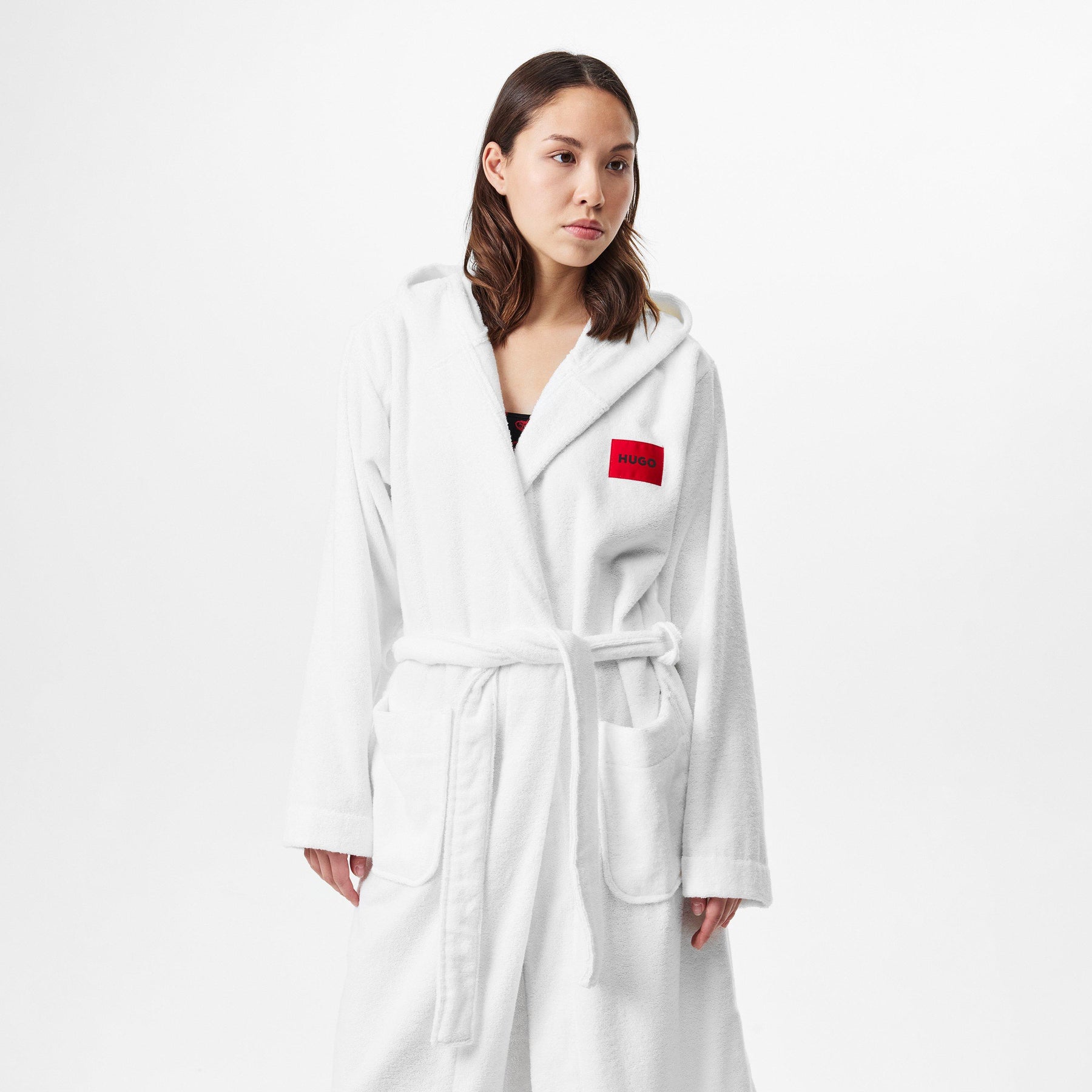 Cotton Terry Red Logo Dressing Gown
