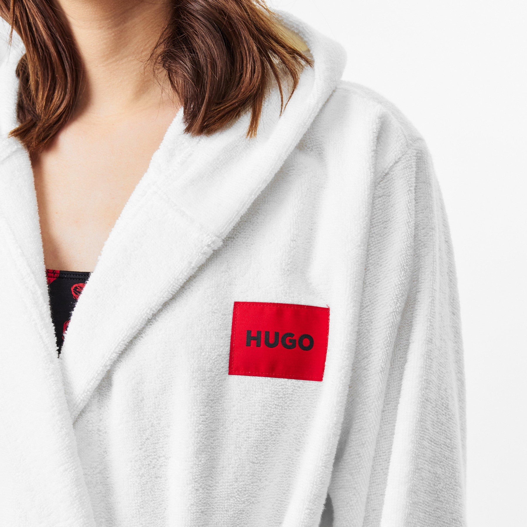 Cotton Terry Red Logo Dressing Gown