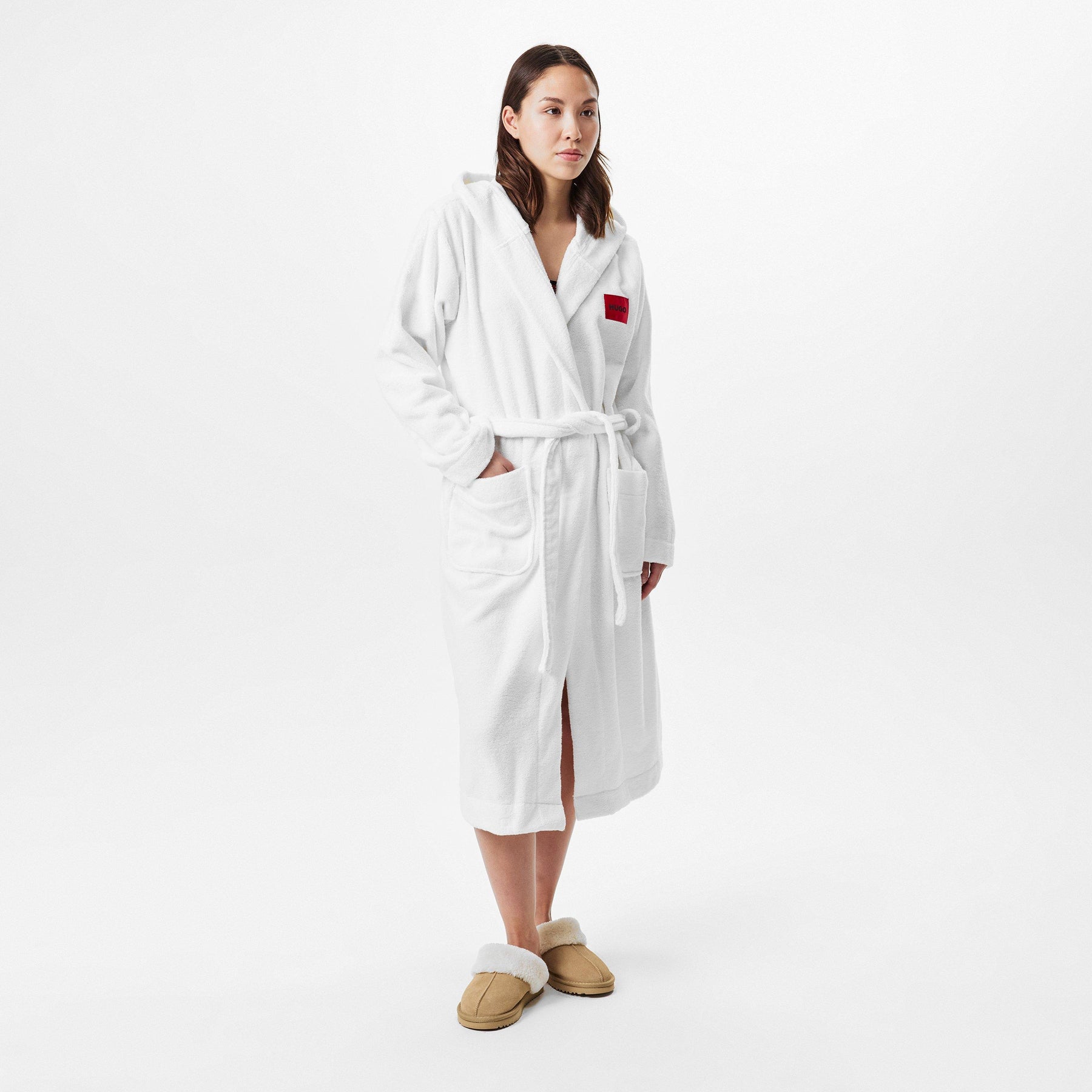 Cotton Terry Red Logo Dressing Gown