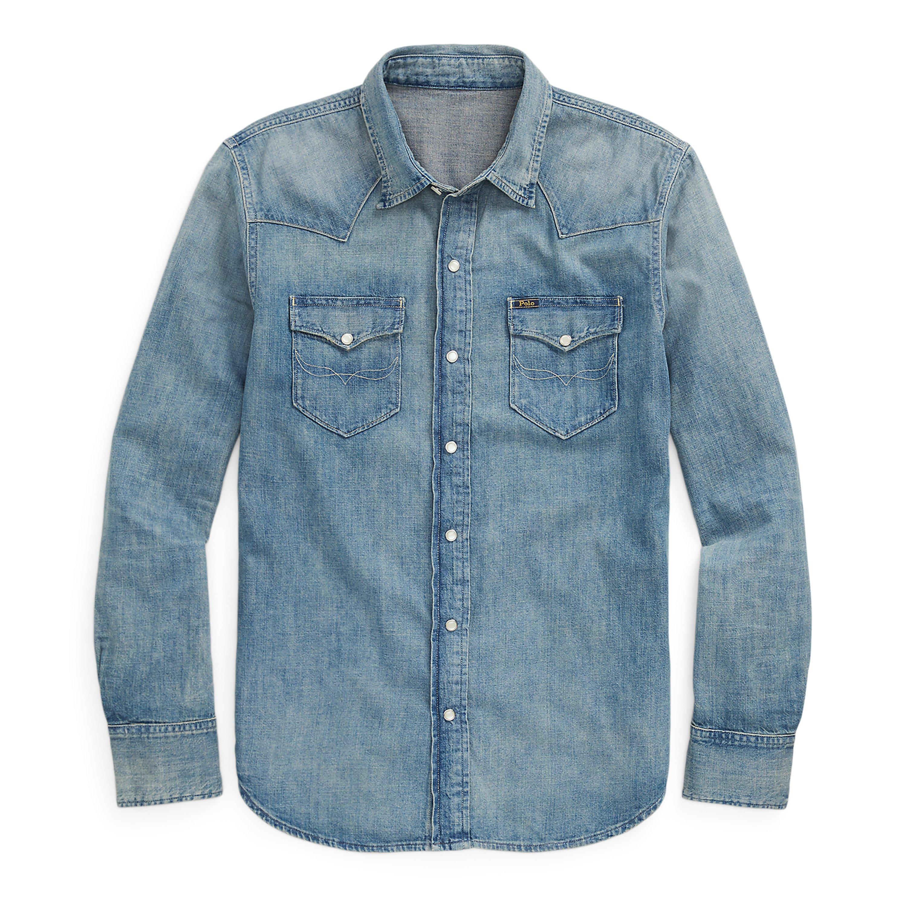 Slub Denim Western Shirt