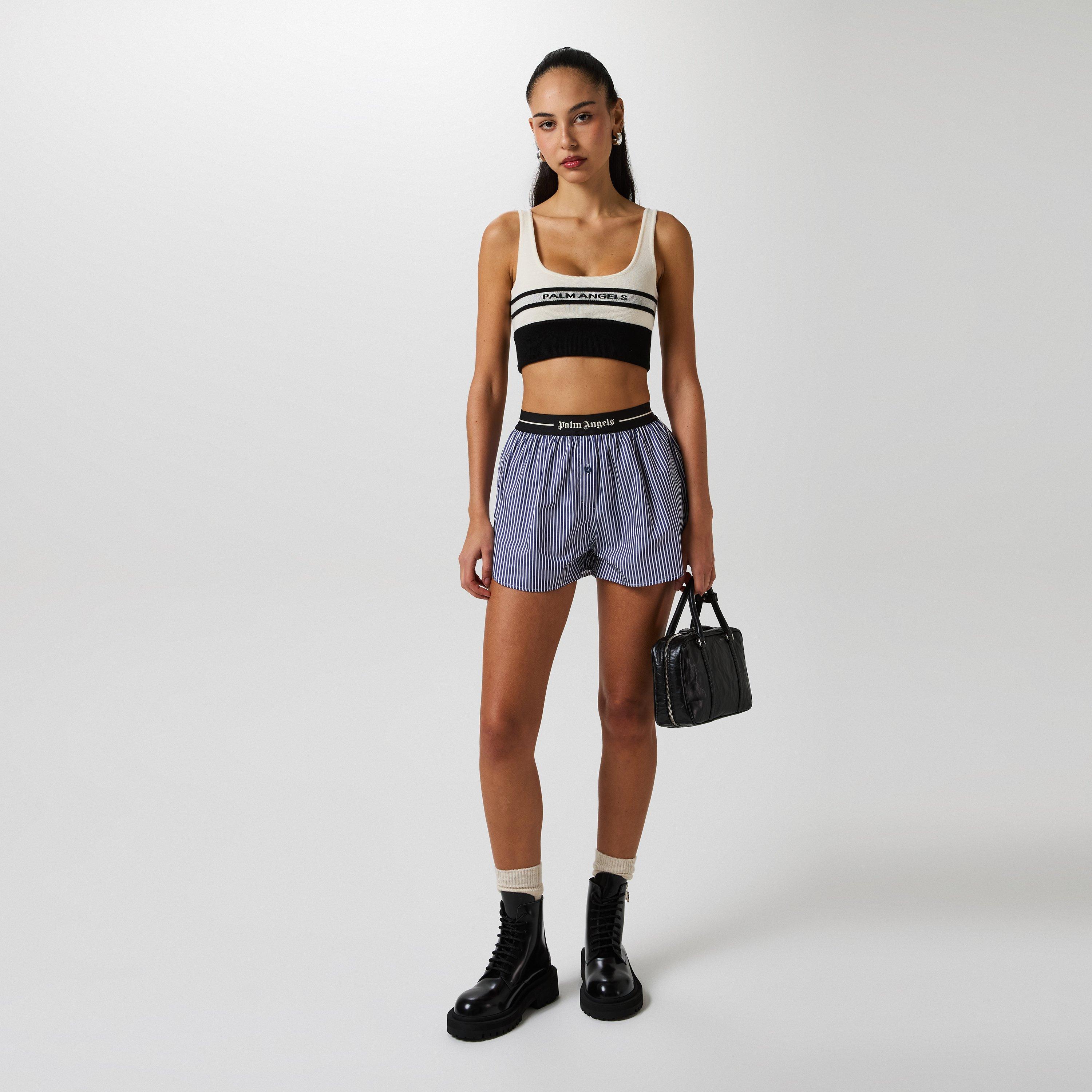 Logo Band Striped Shorts