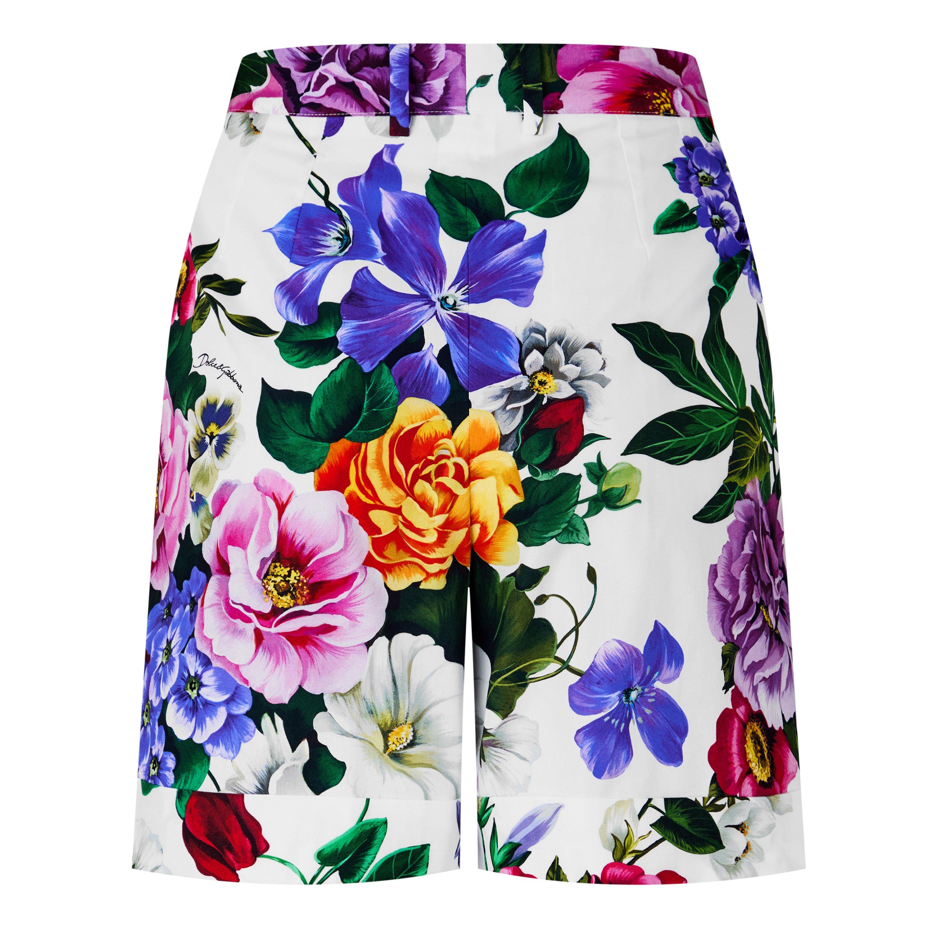 Floral Cotton Tailored Shorts