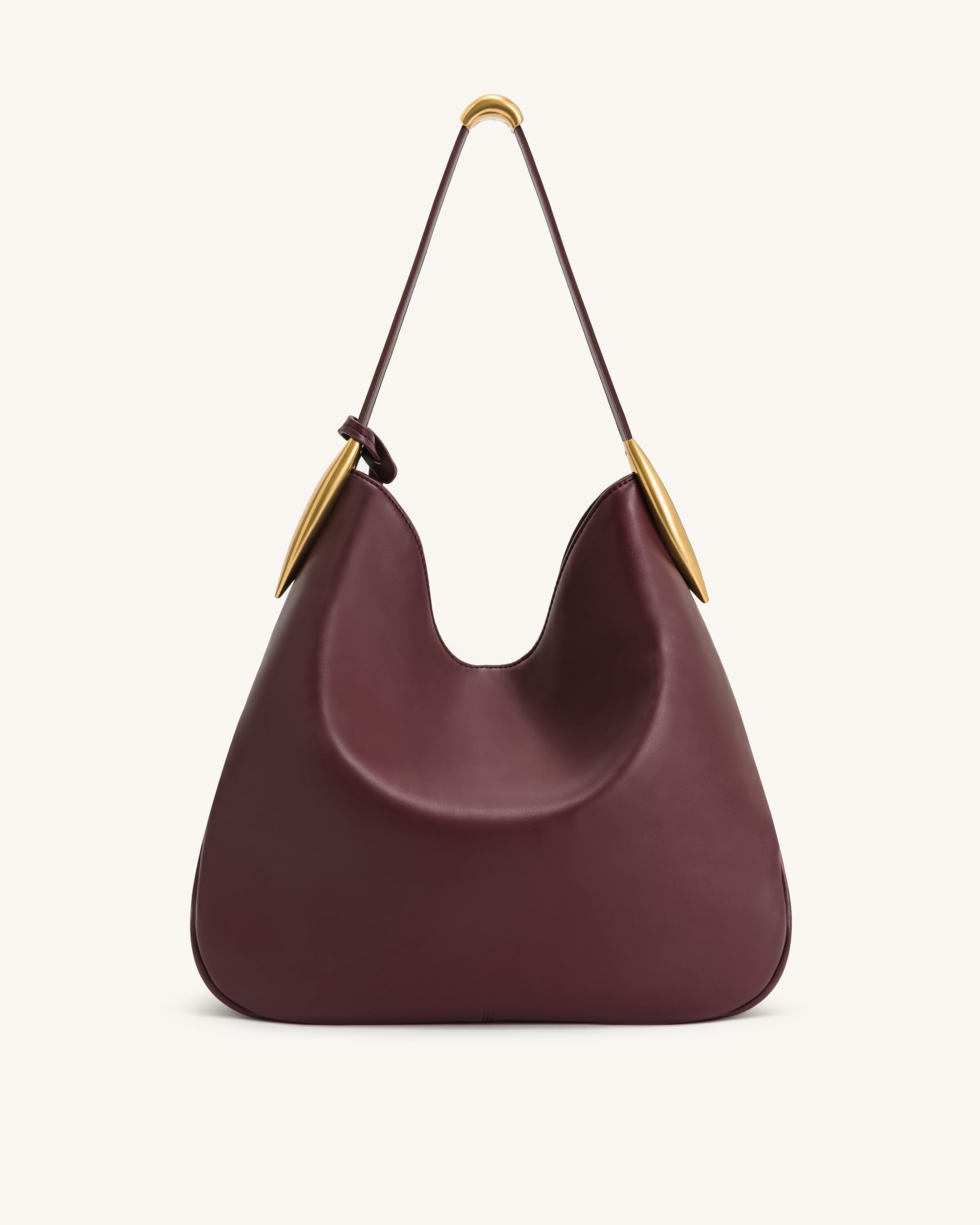 Nina Metal Charm Hobo Bag - Black