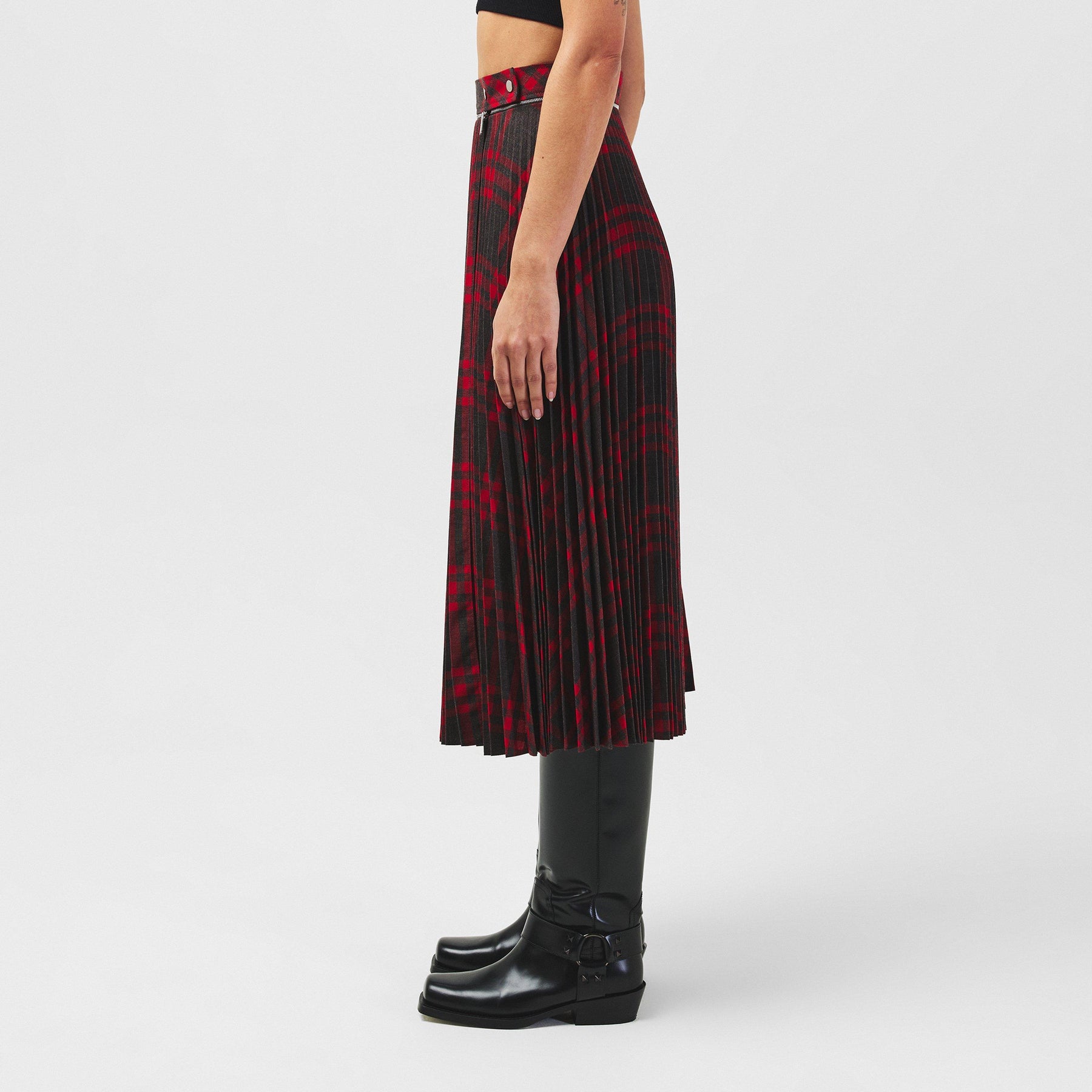 Pleated Check Skirt