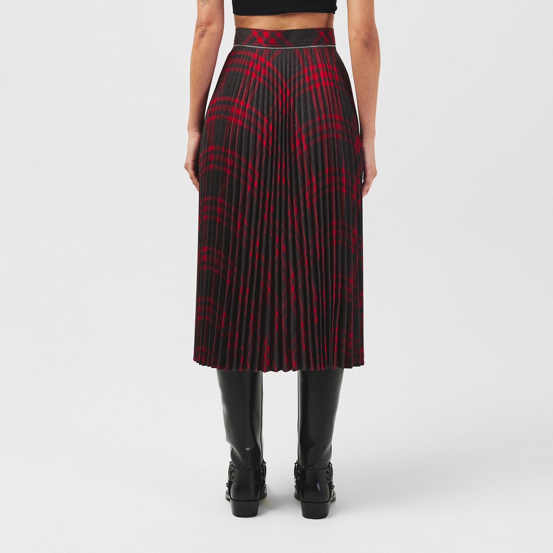 Pleated Check Skirt