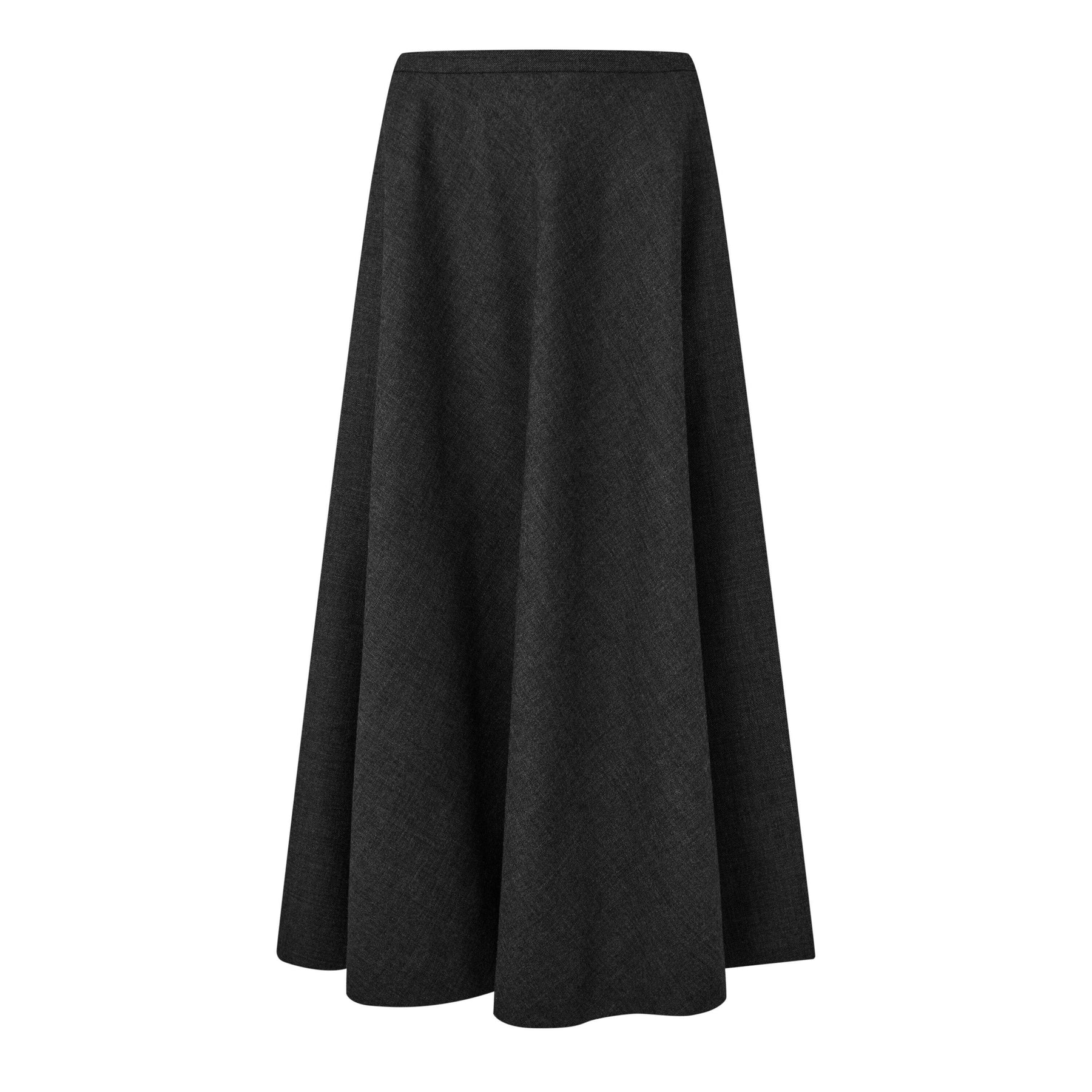 Women's Plain Wool Midi Skirt