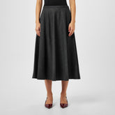 Women's Plain Wool Midi Skirt