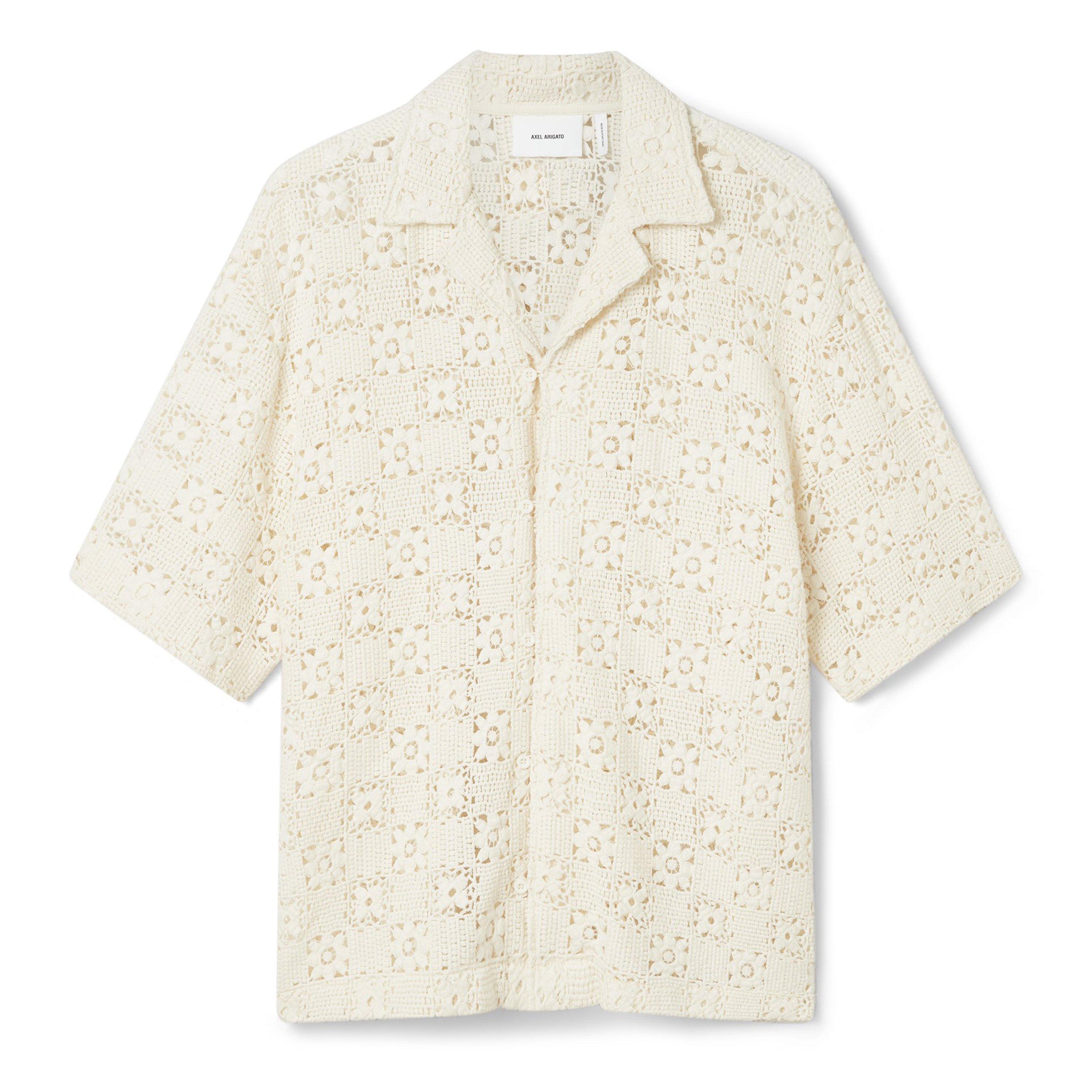 Eren Crochet Short-Sleeve Patterned Shirt