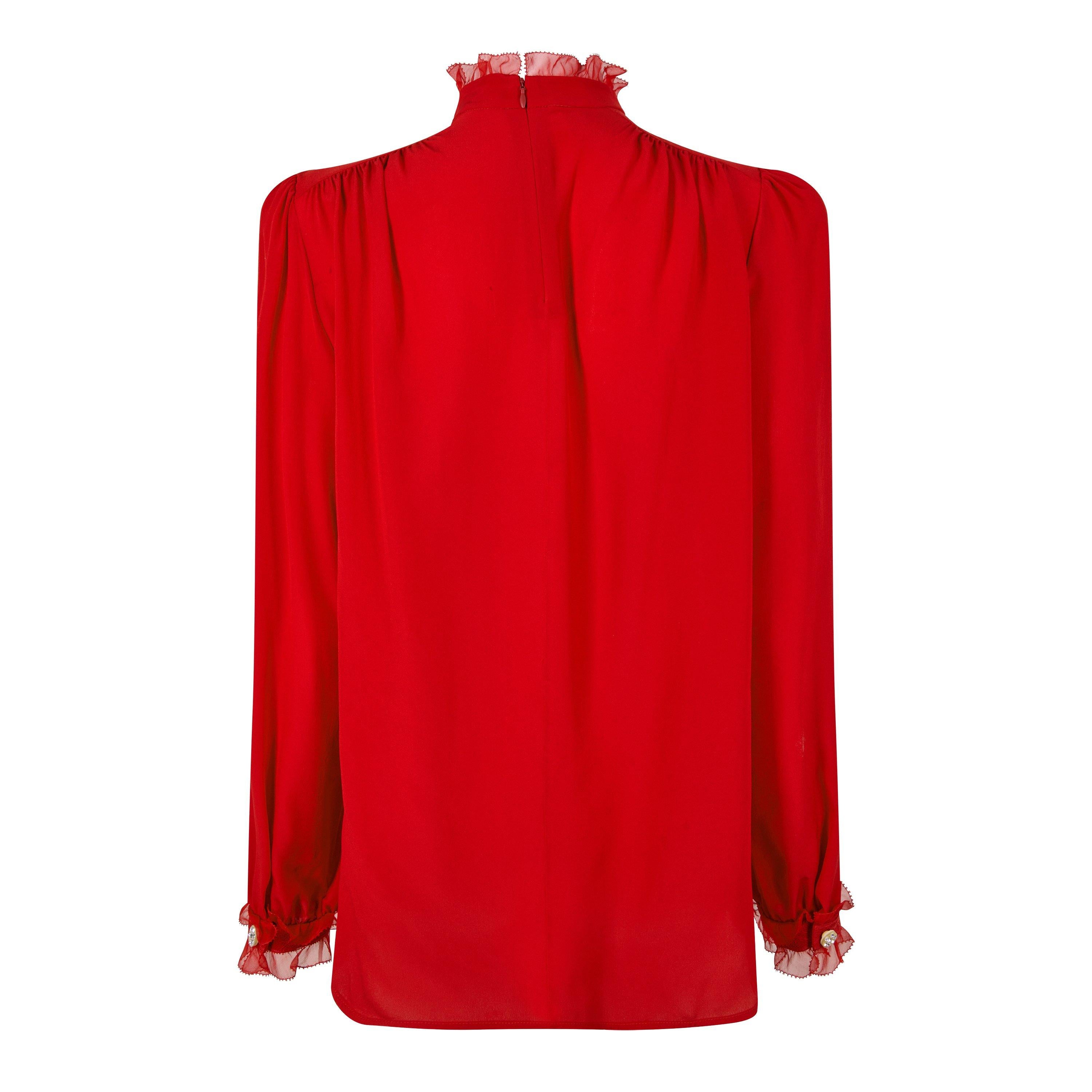 Crepe Ruffle Blouse