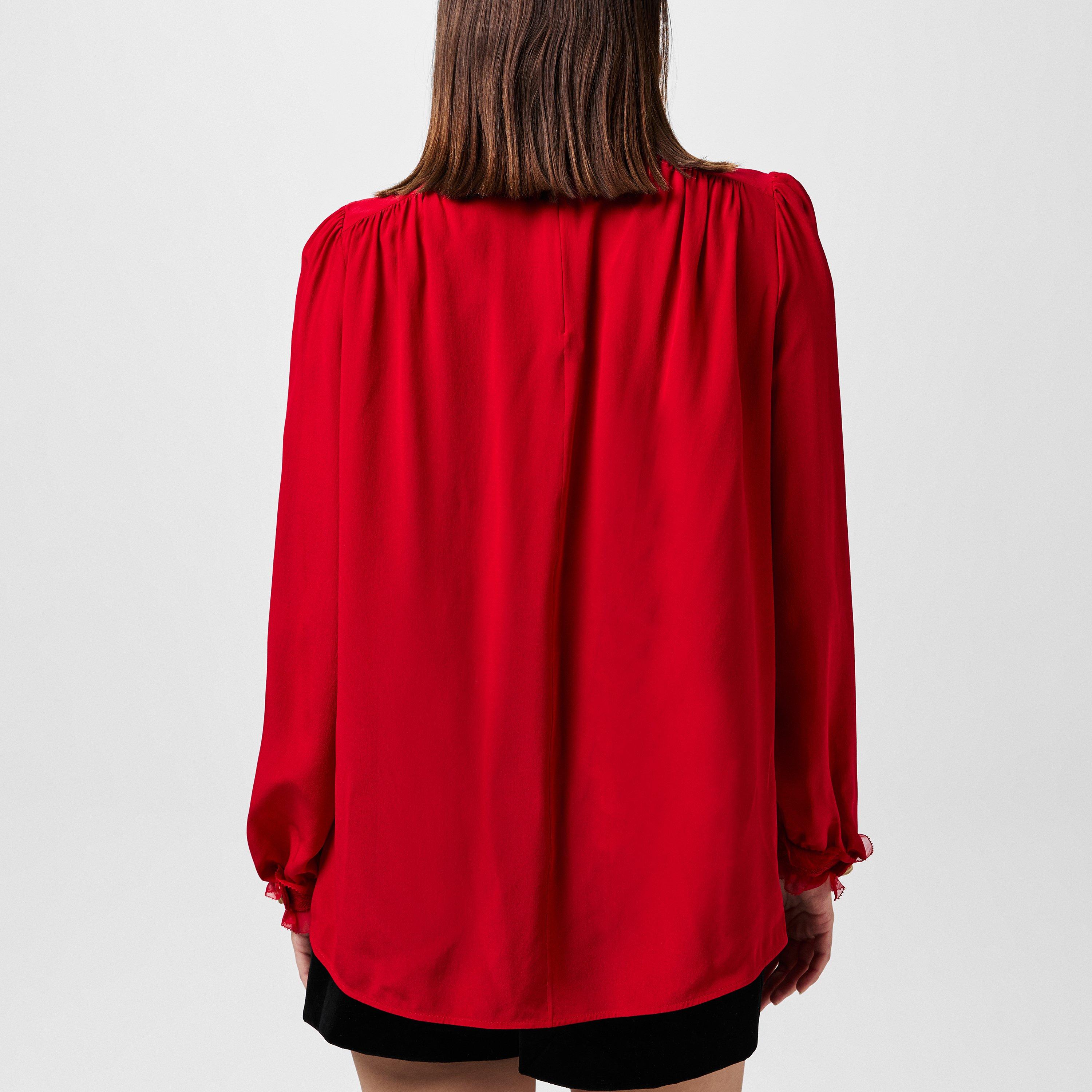 Crepe Ruffle Blouse