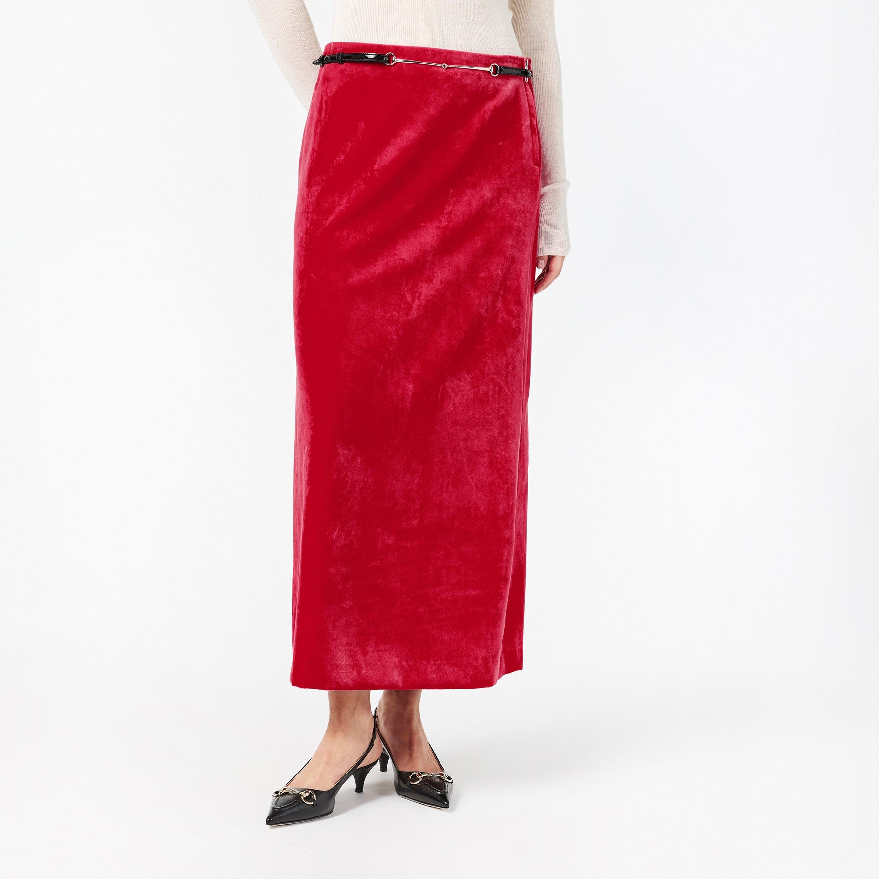 Velvet Midi Skirt