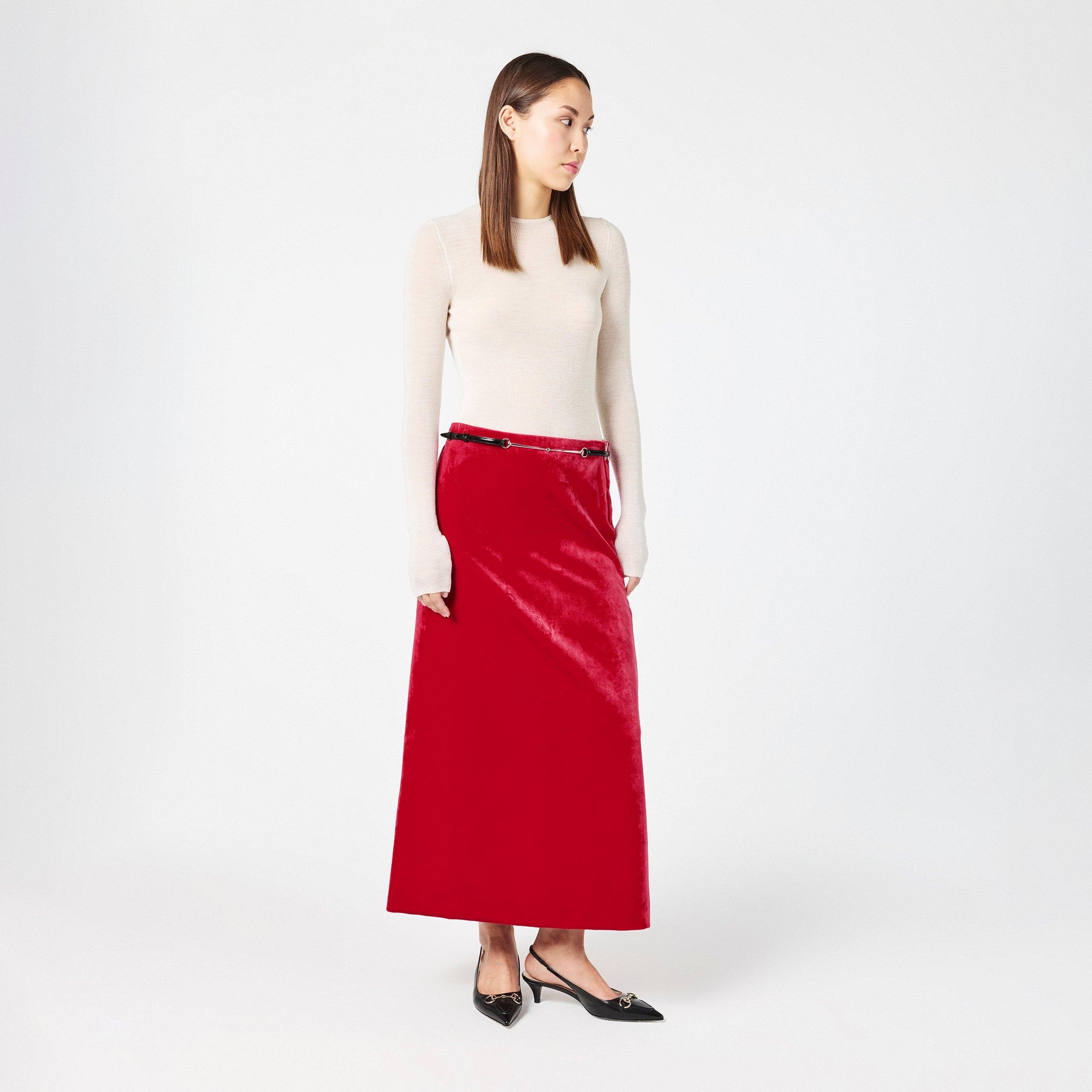 Velvet Midi Skirt