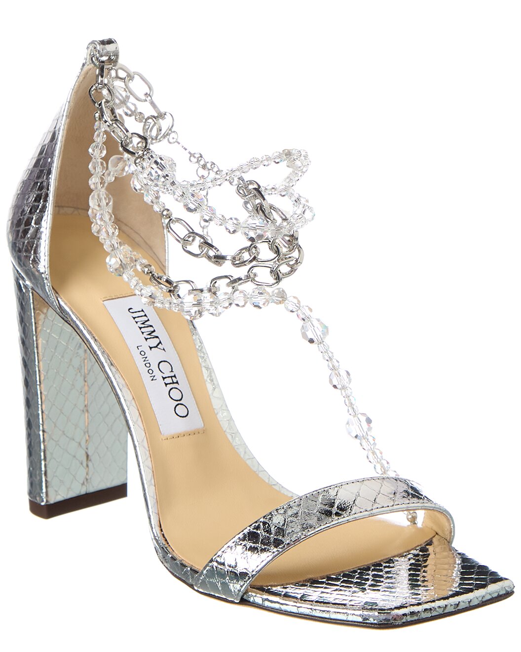 Jimmy Choo Neena 100 Embossed Leather Sandal