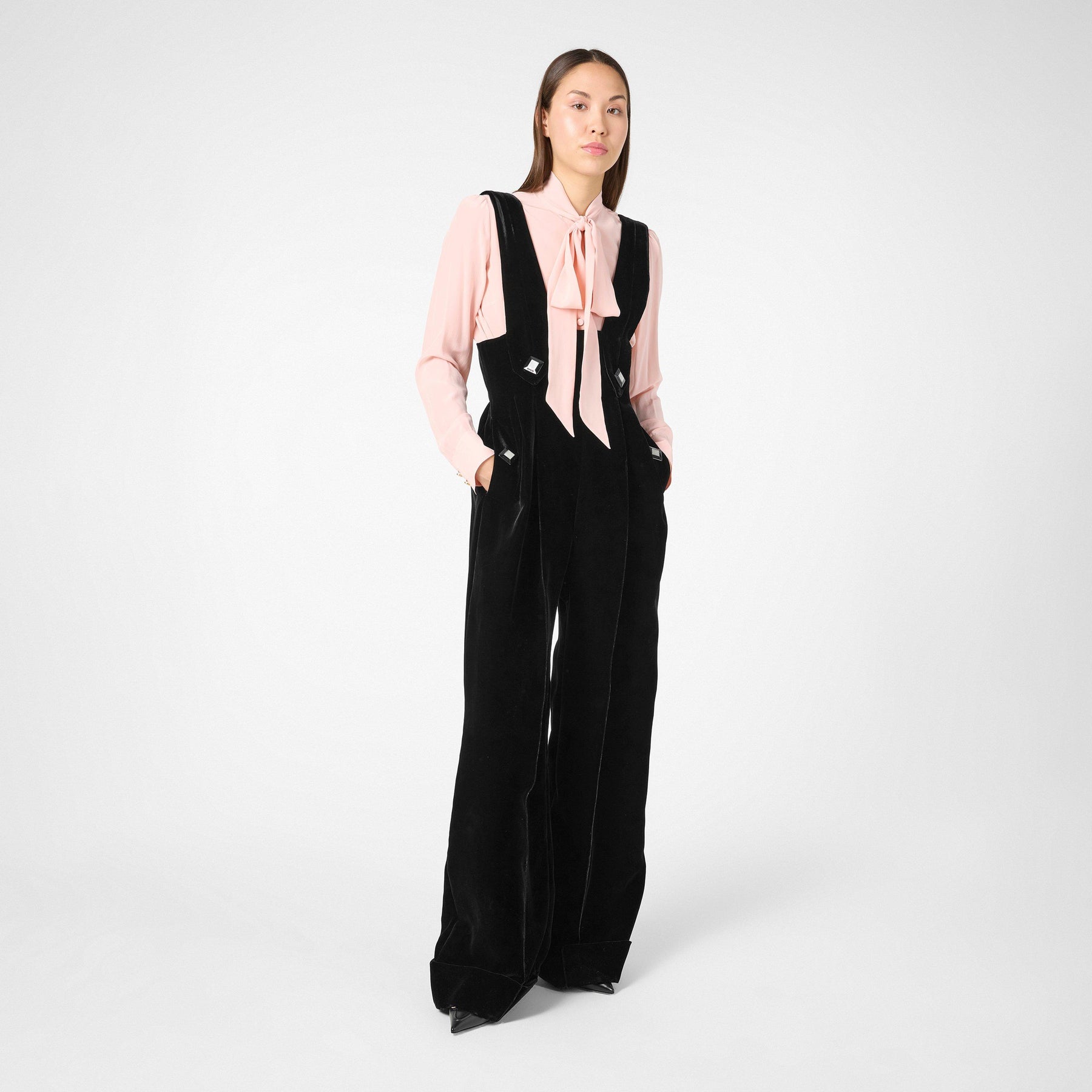 Sleeveless Velvet Jumpsuit