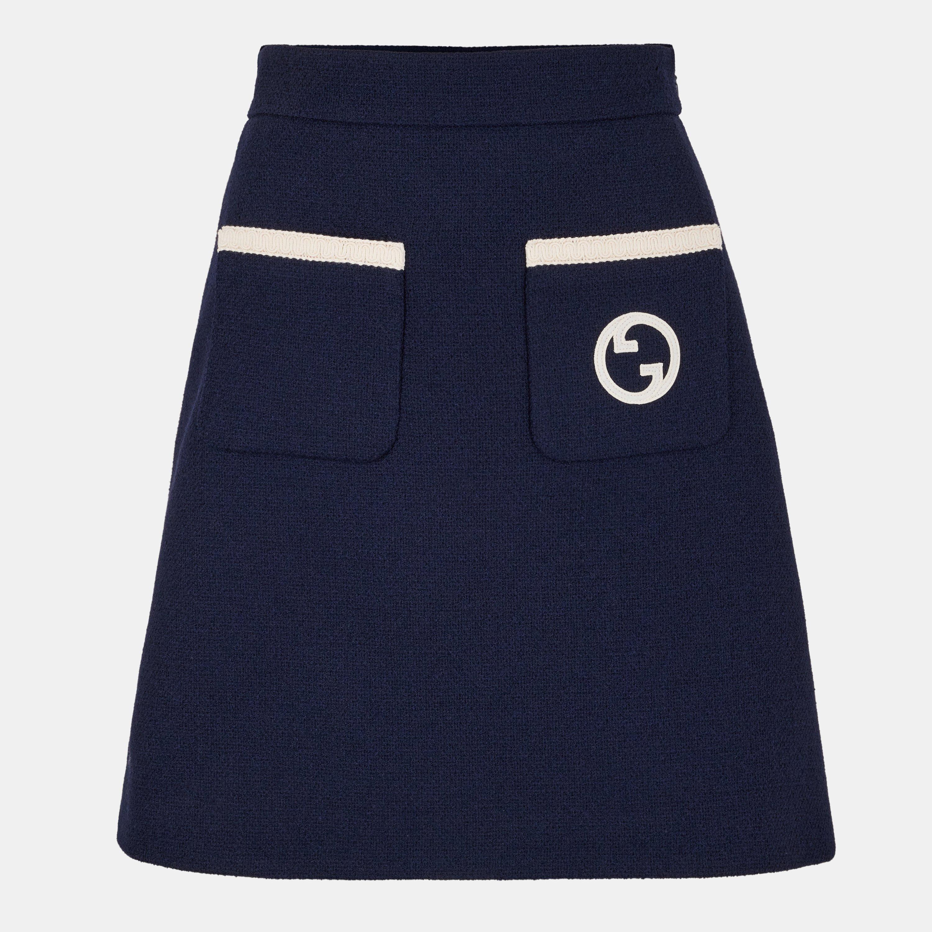 Retro Tweed Wool Skirt