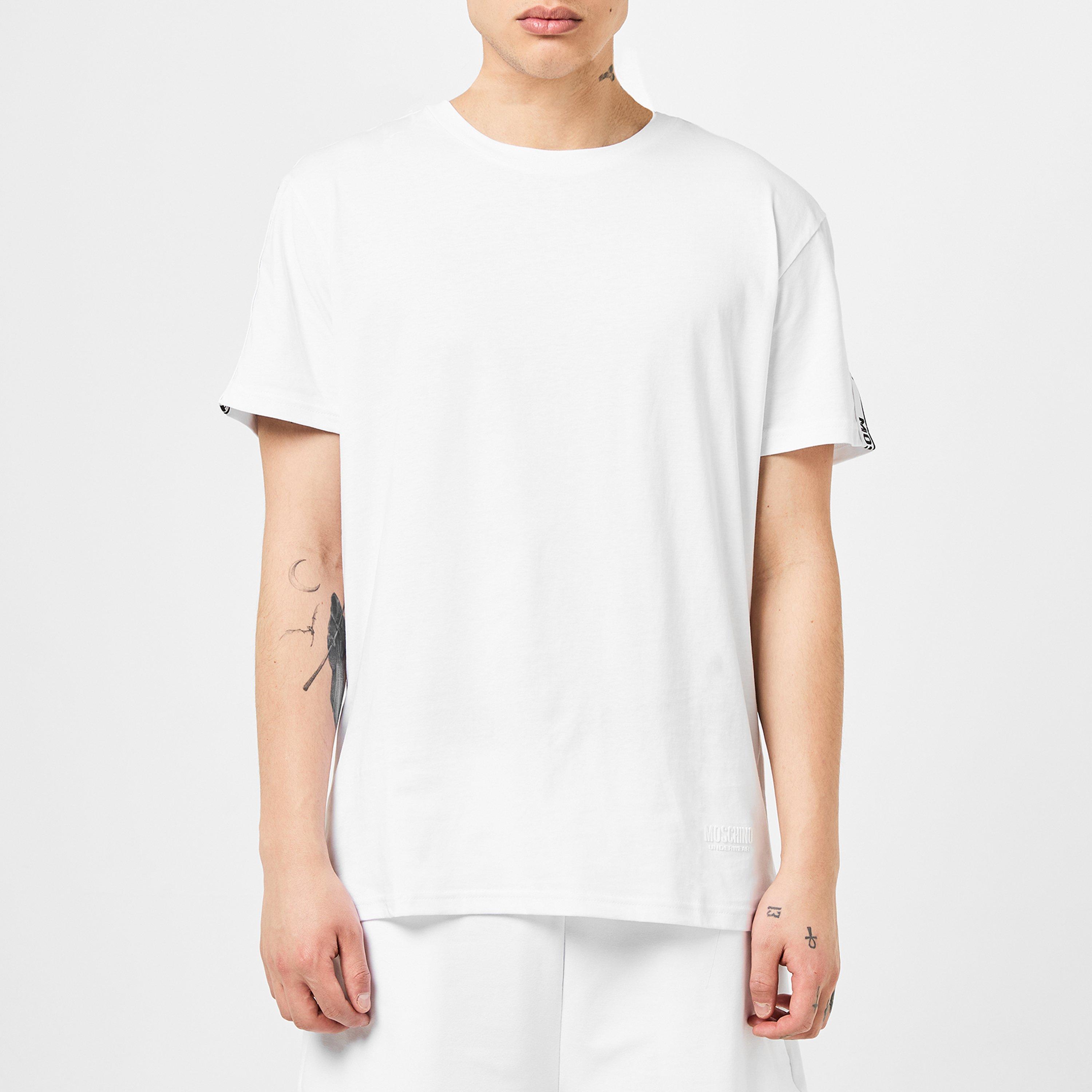 Men's Bear Logo Tape Regular Fit T-Shirt