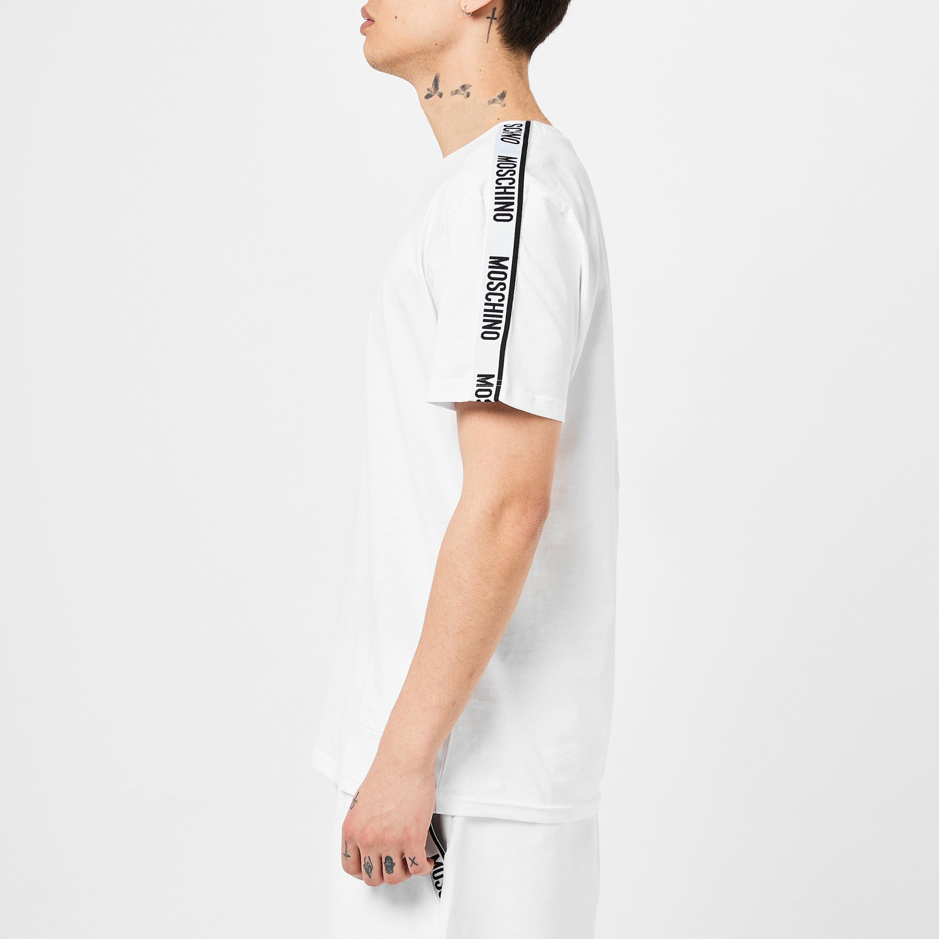 Men's Bear Logo Tape Regular Fit T-Shirt