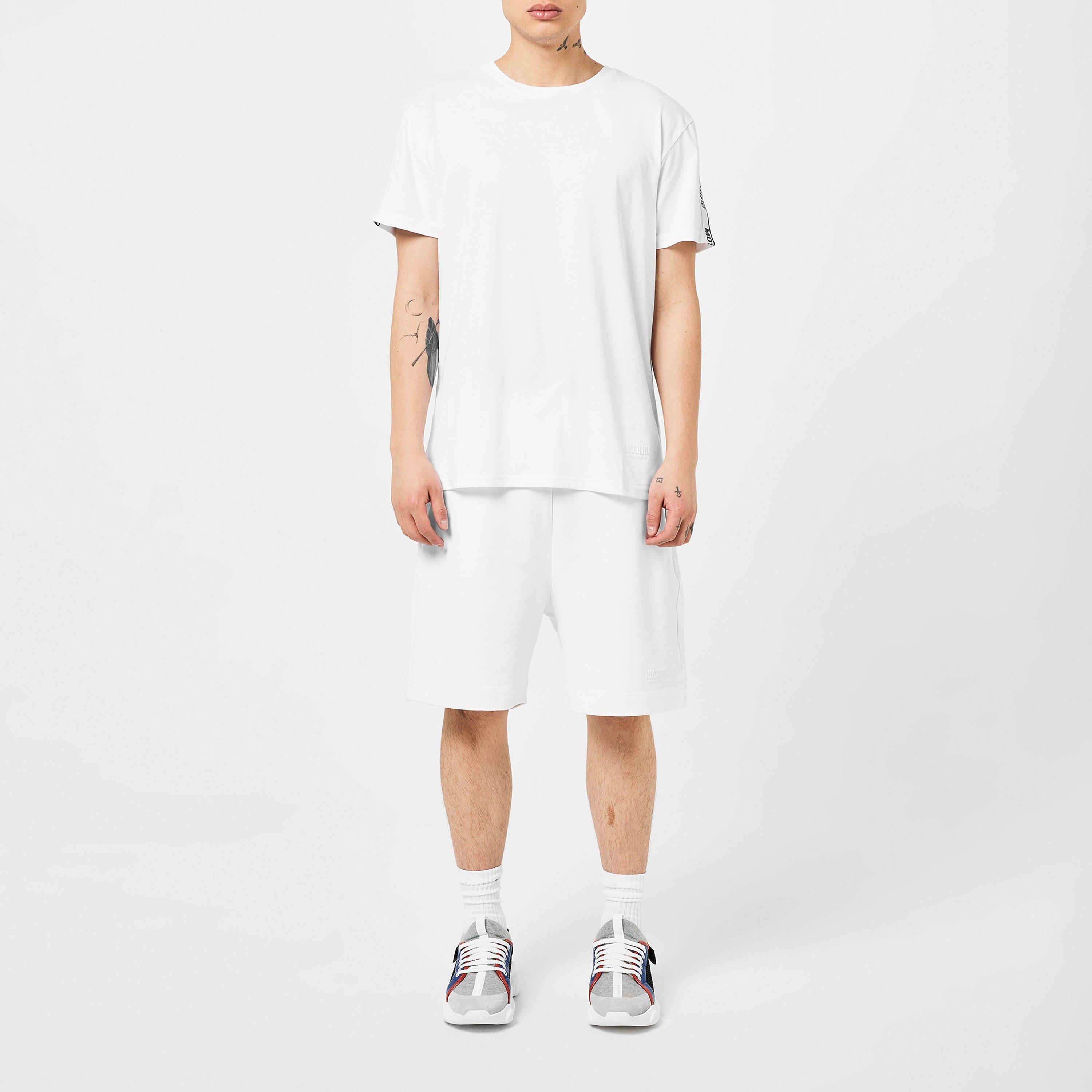 Men's Bear Logo Tape Regular Fit T-Shirt