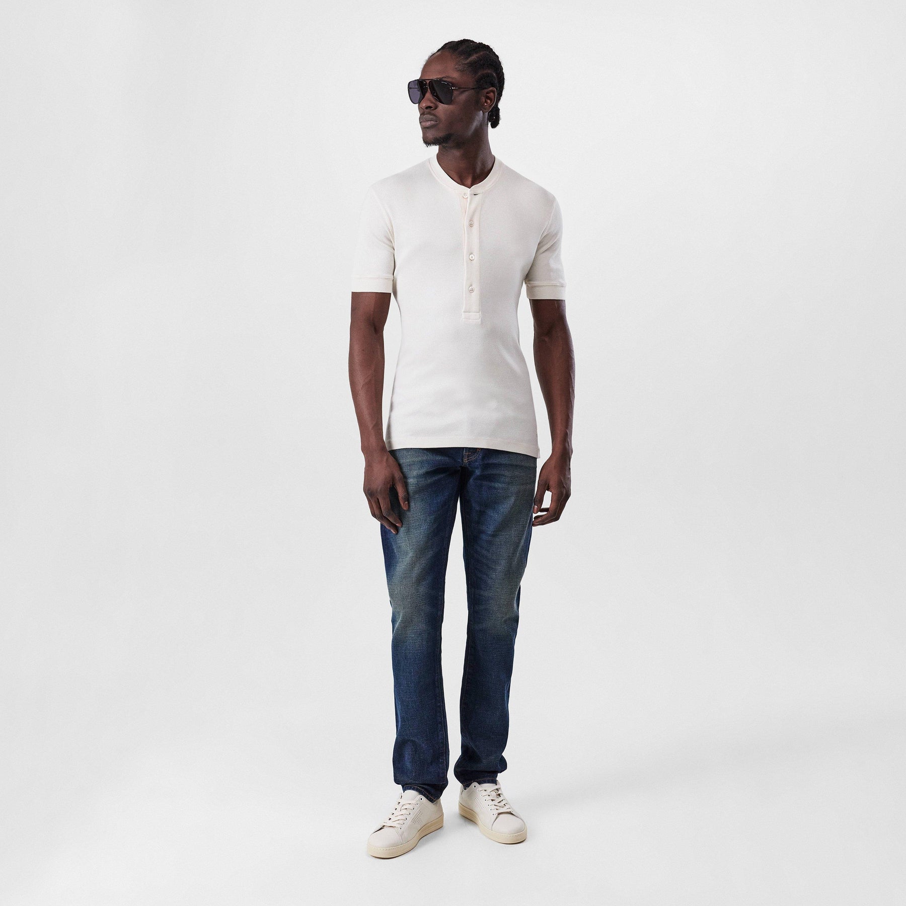 Men's Ribbed Henley T-Shirt