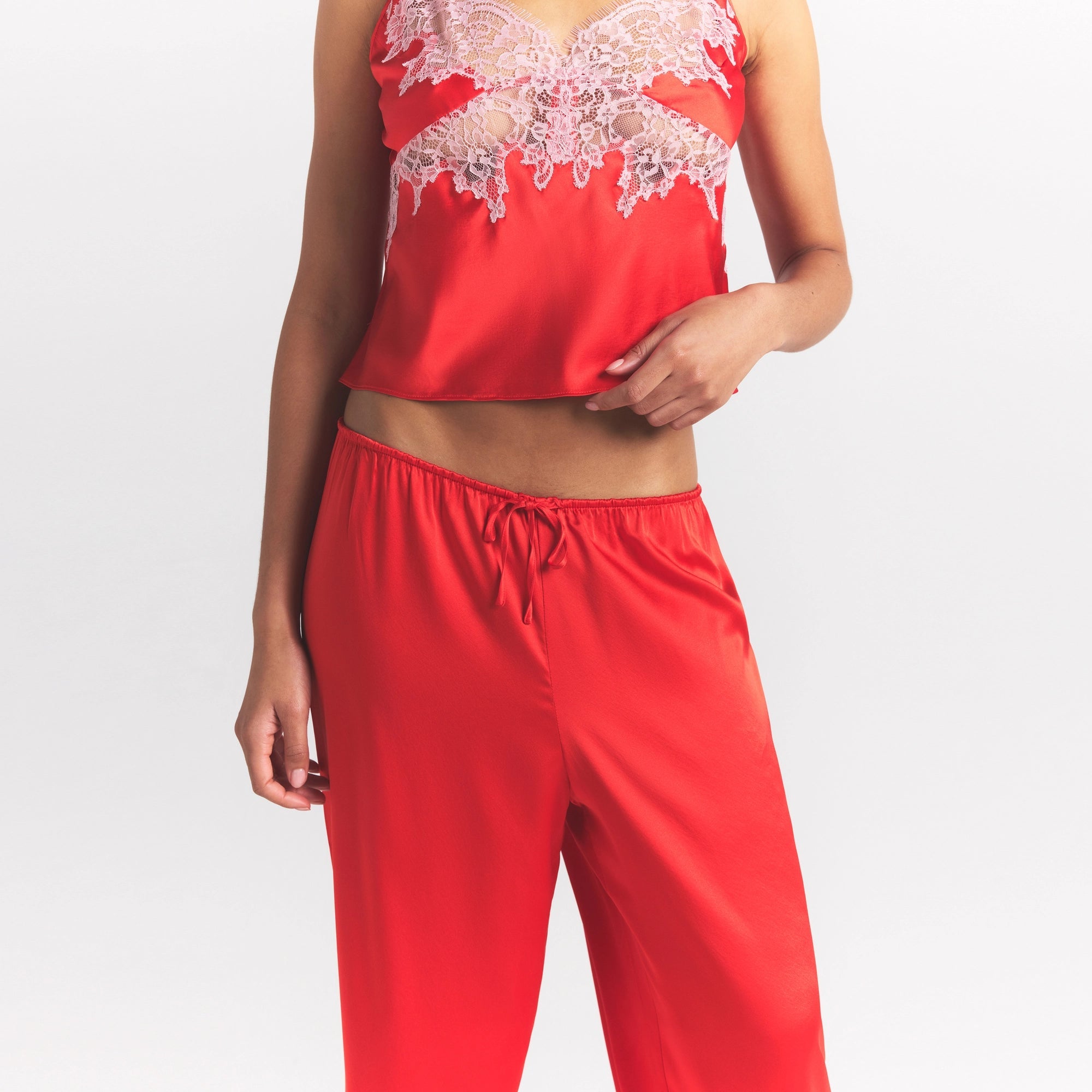Silk Lace Straight Leg Pant