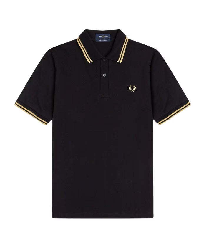 Fred Perry Original Twin Tipped Polo - Deep Carbon Dark Caramel