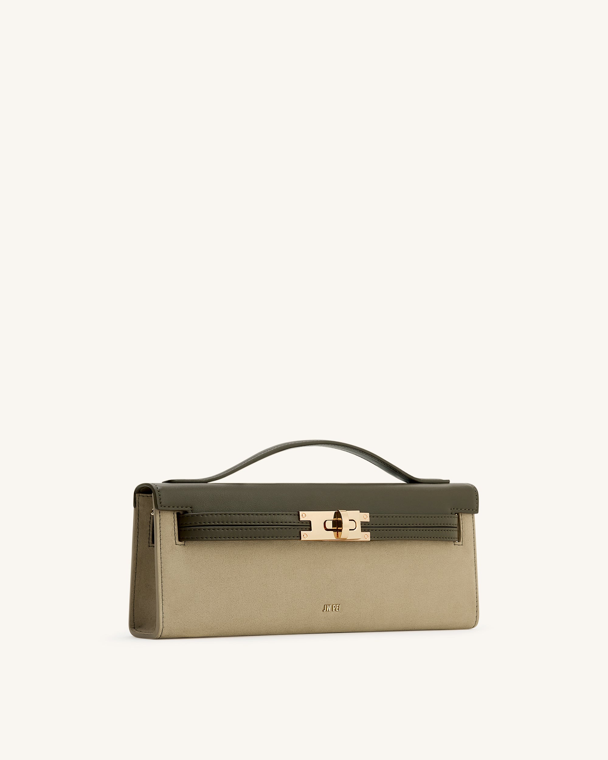 Bria Faux Suede Structured Top Handle Bag - Yellow Brown