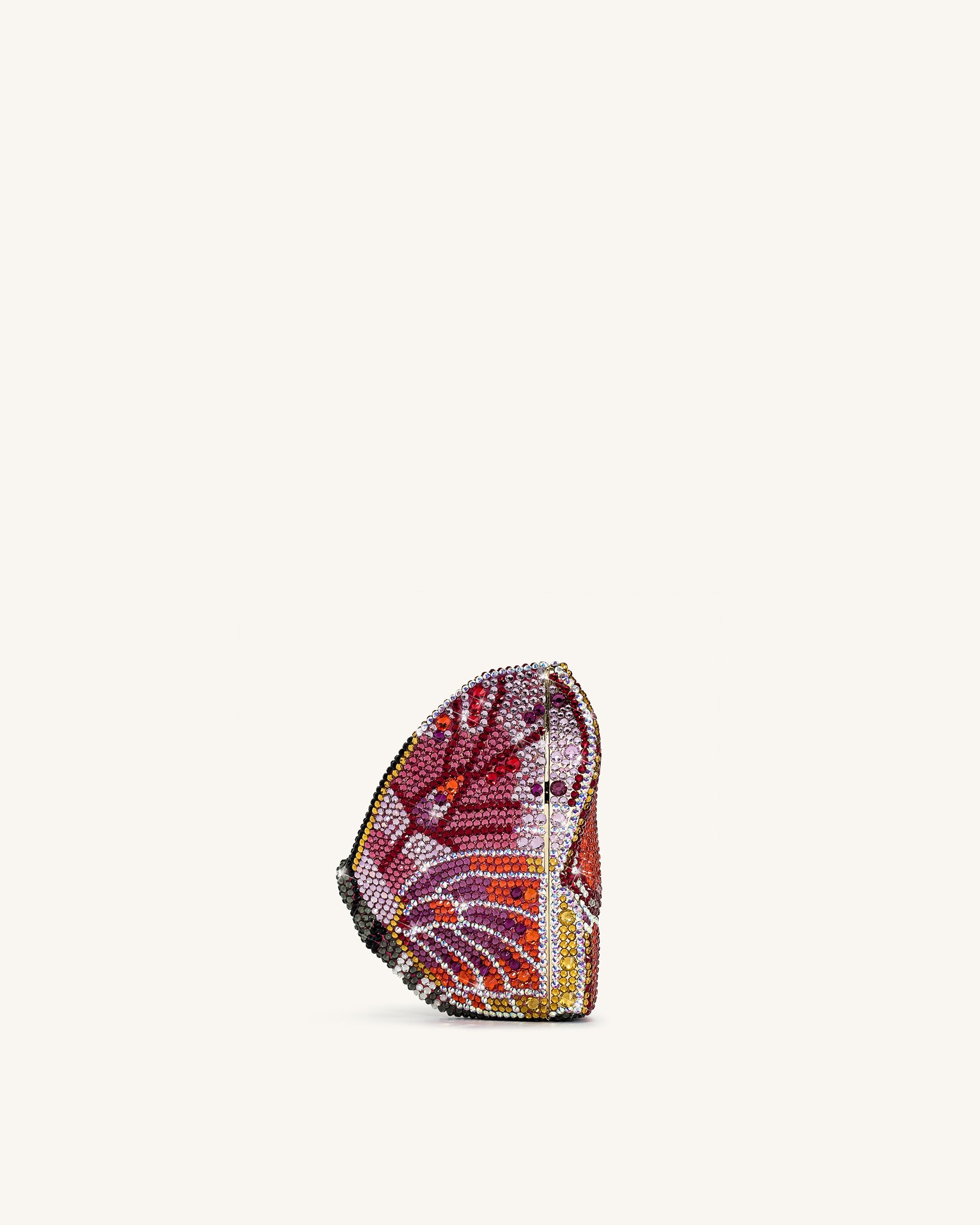 Paisley Crystal Butterfly Clutch - Blue