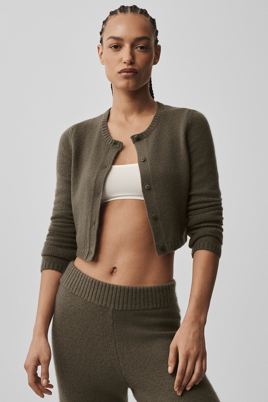 Wool Cashmere New Class Cropped Cardigan