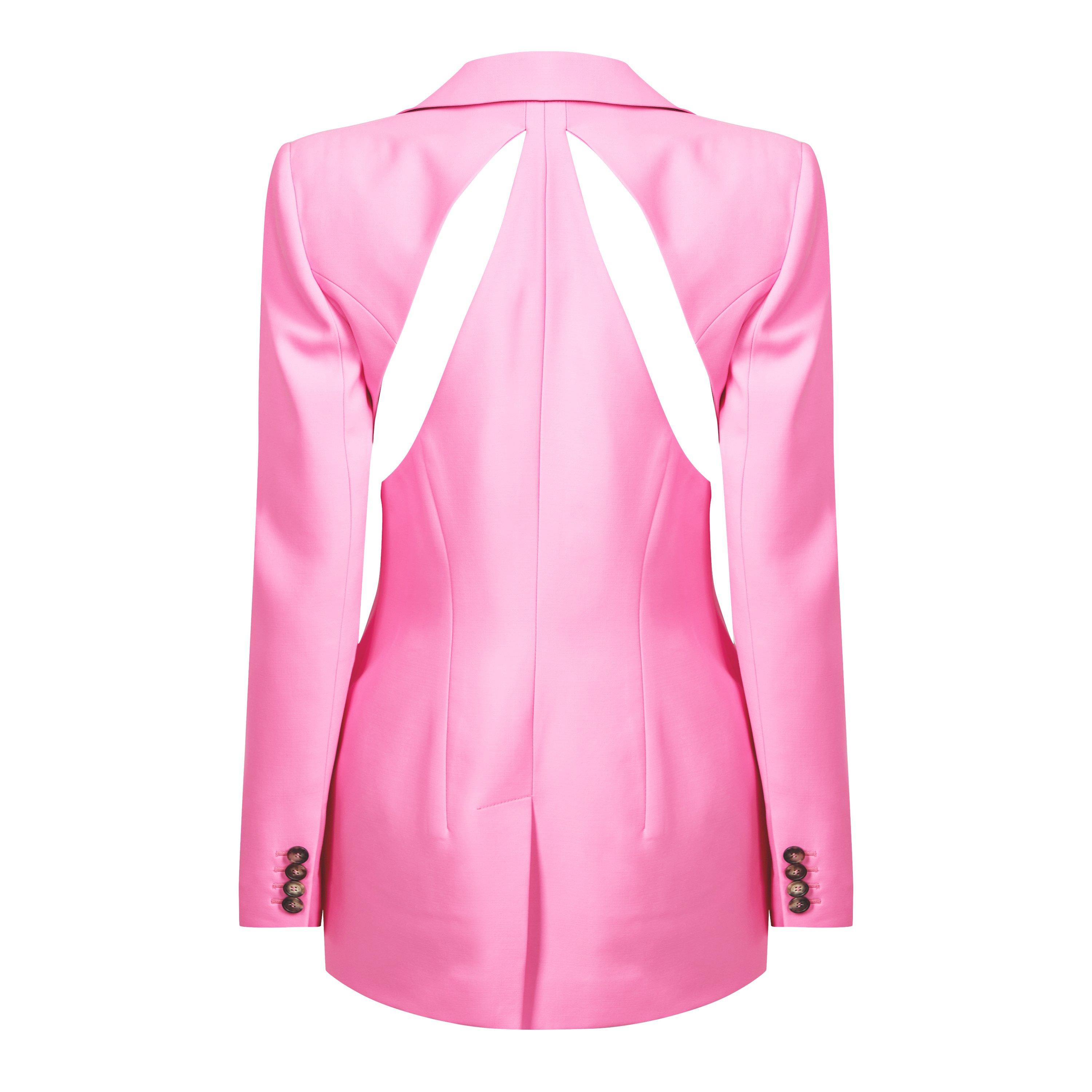 Slashed Single-Breasted Wool Long Sleeve Blazer