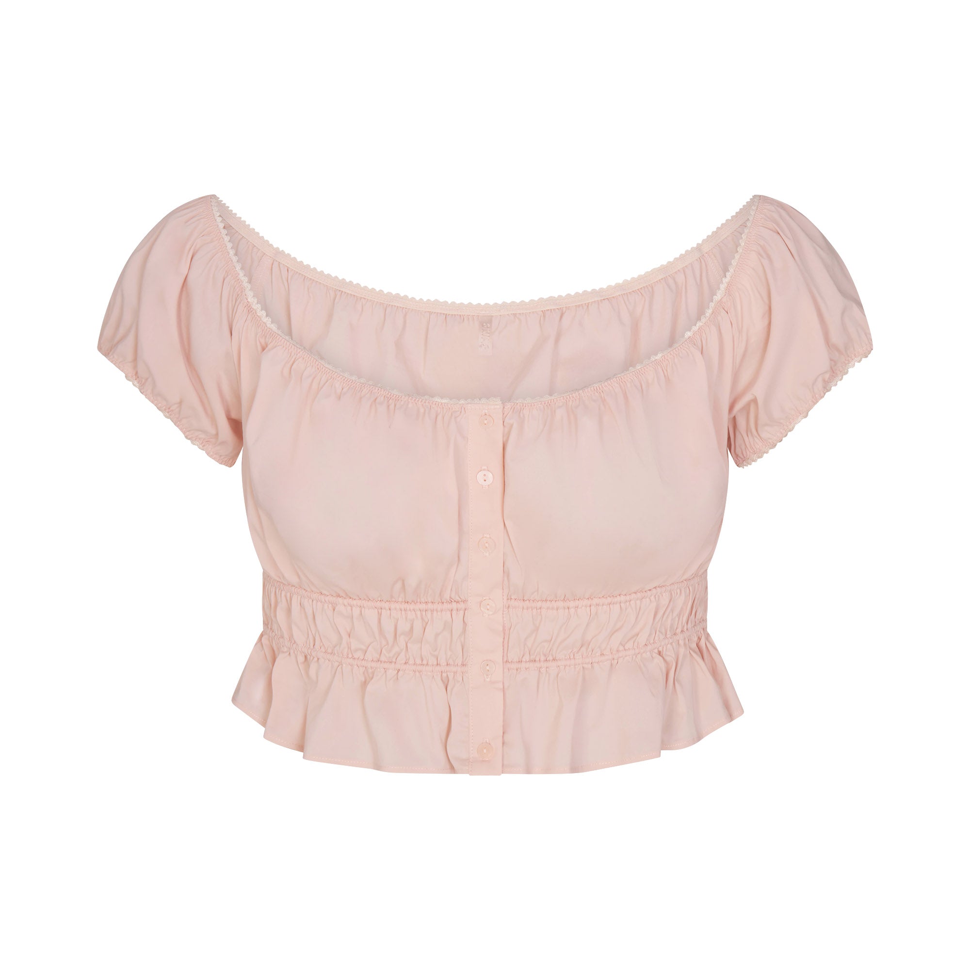 Poplin Apparel Off the Shoulder Top