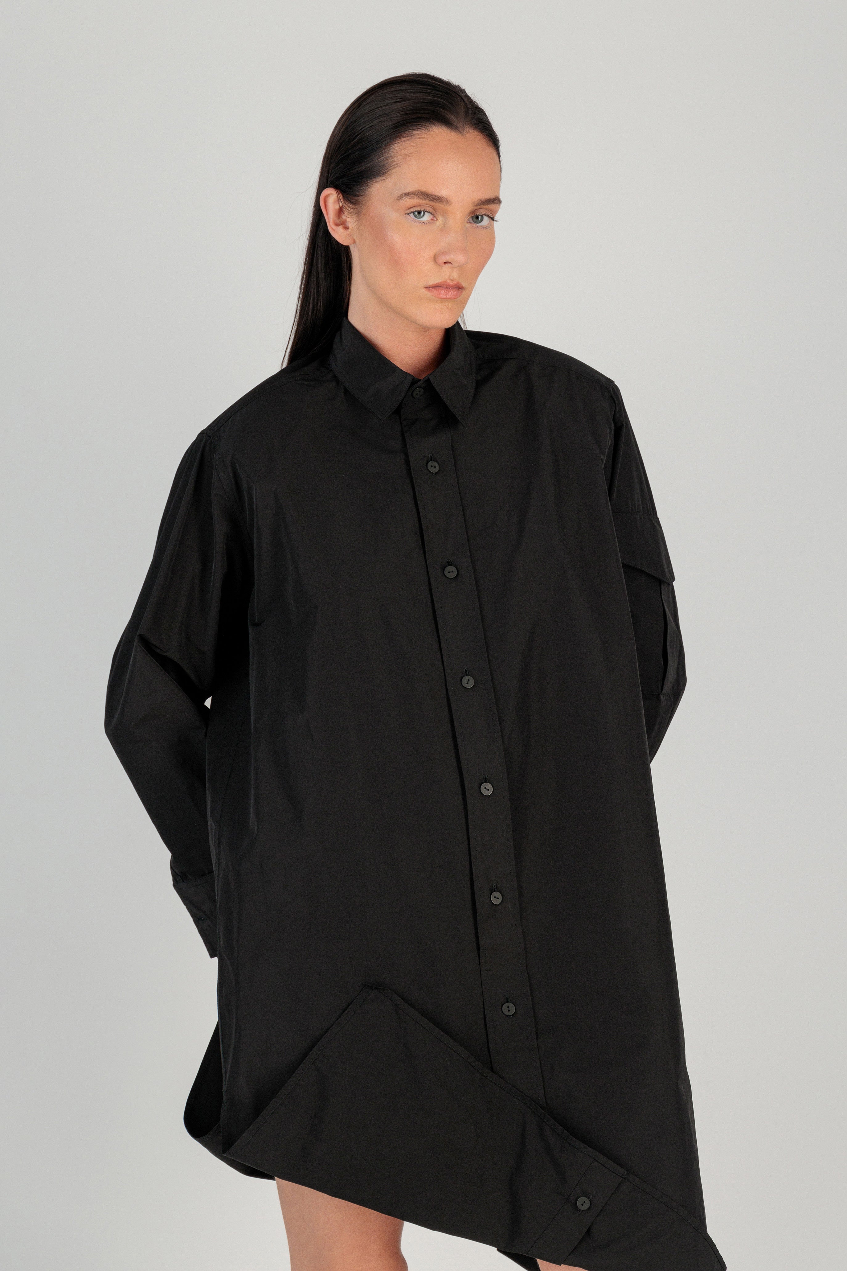 FOLD OVER SHIRT DRESS